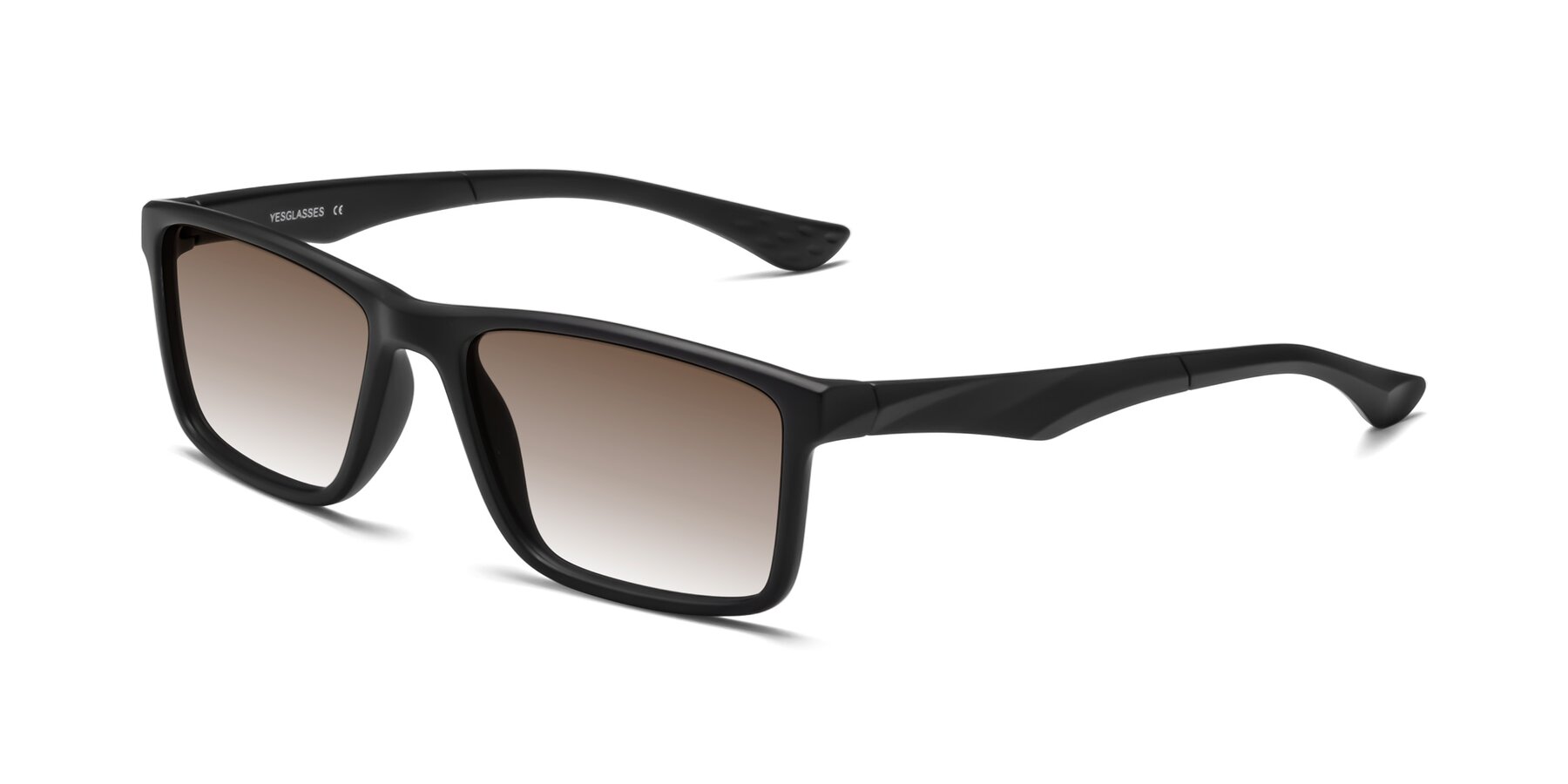 Angle of Engineer in Matte Black with Brown Gradient Lenses