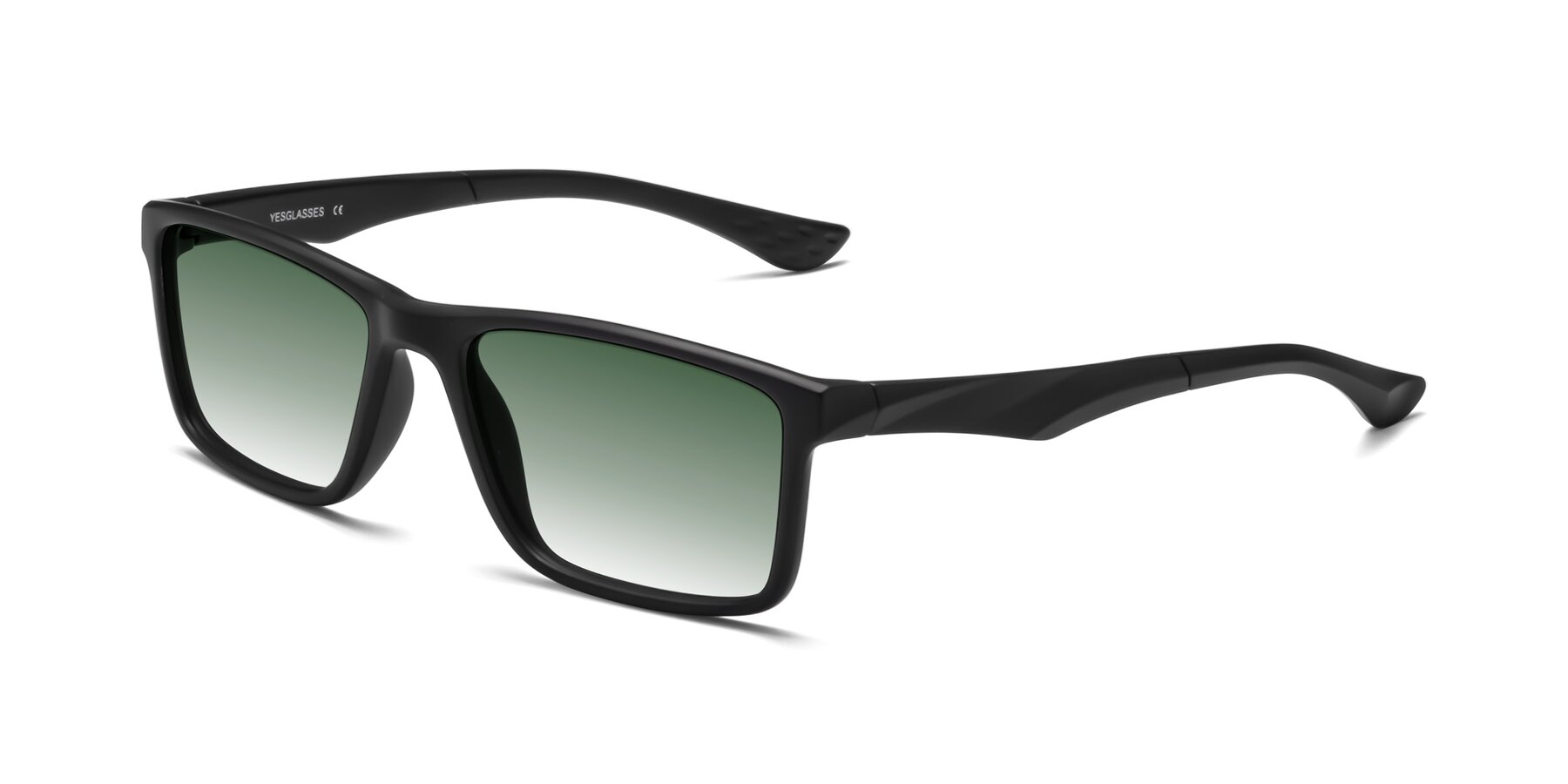 Angle of Engineer in Matte Black with Green Gradient Lenses