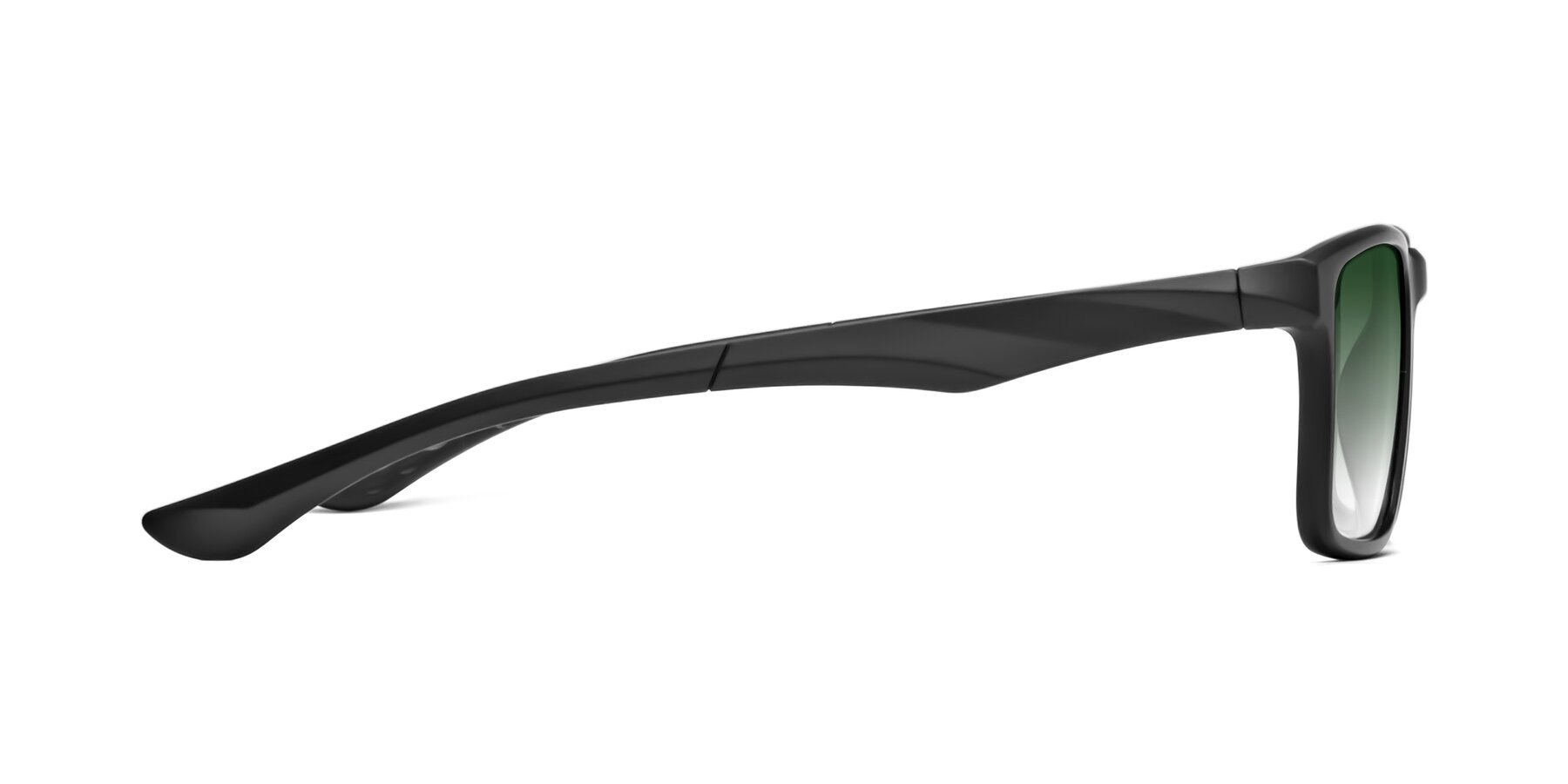 Side of Engineer in Matte Black with Green Gradient Lenses