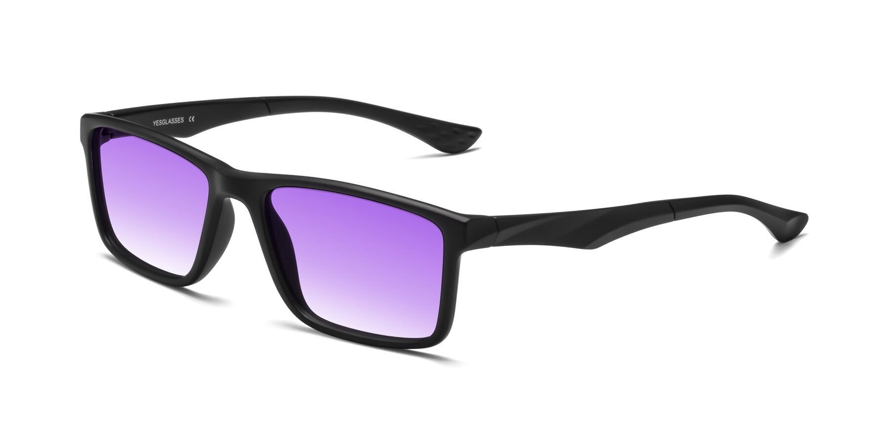 Angle of Engineer in Matte Black with Purple Gradient Lenses