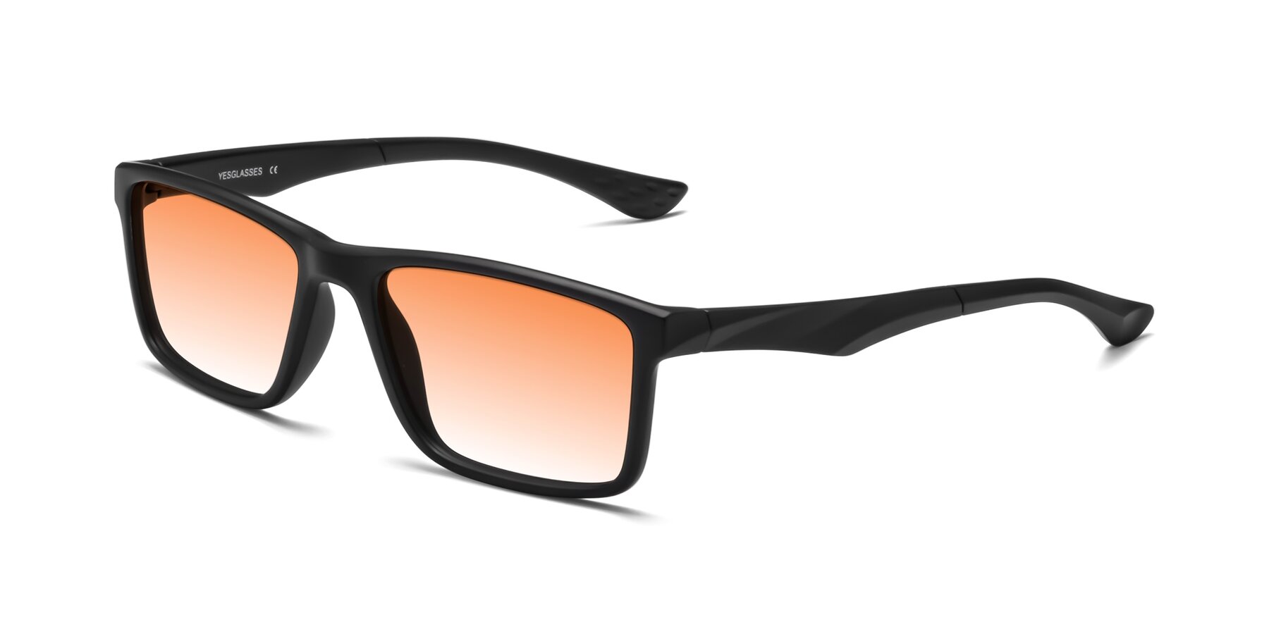 Angle of Engineer in Matte Black with Orange Gradient Lenses