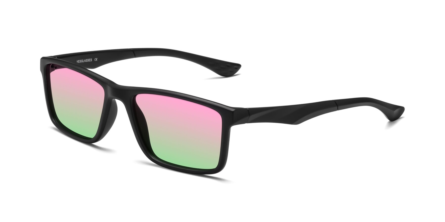 Angle of Engineer in Matte Black with Pink / Green Gradient Lenses