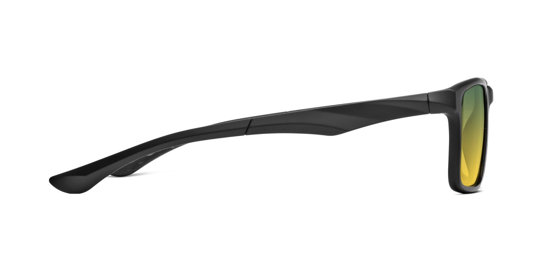Side of Engineer in Matte Black with Green / Yellow Gradient Lenses