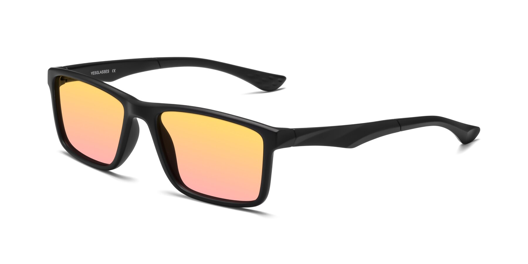 Angle of Engineer in Matte Black with Yellow / Pink Gradient Lenses