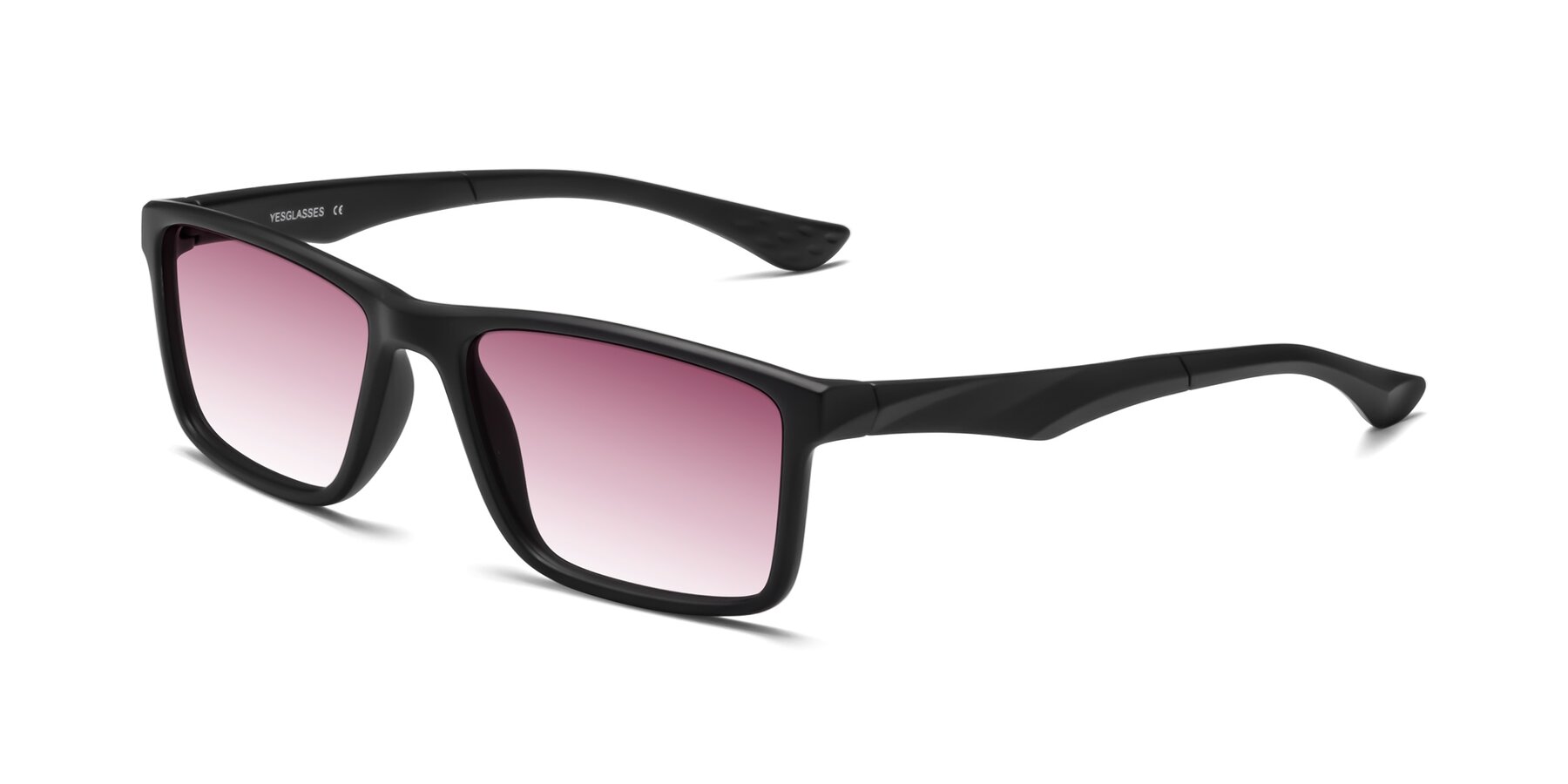 Angle of Engineer in Matte Black with Wine Gradient Lenses