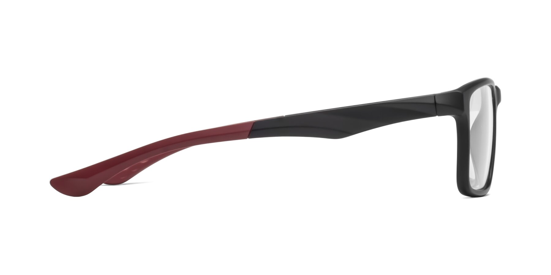 Side of Engineer in Matte Black-Wine with Clear Reading Eyeglass Lenses