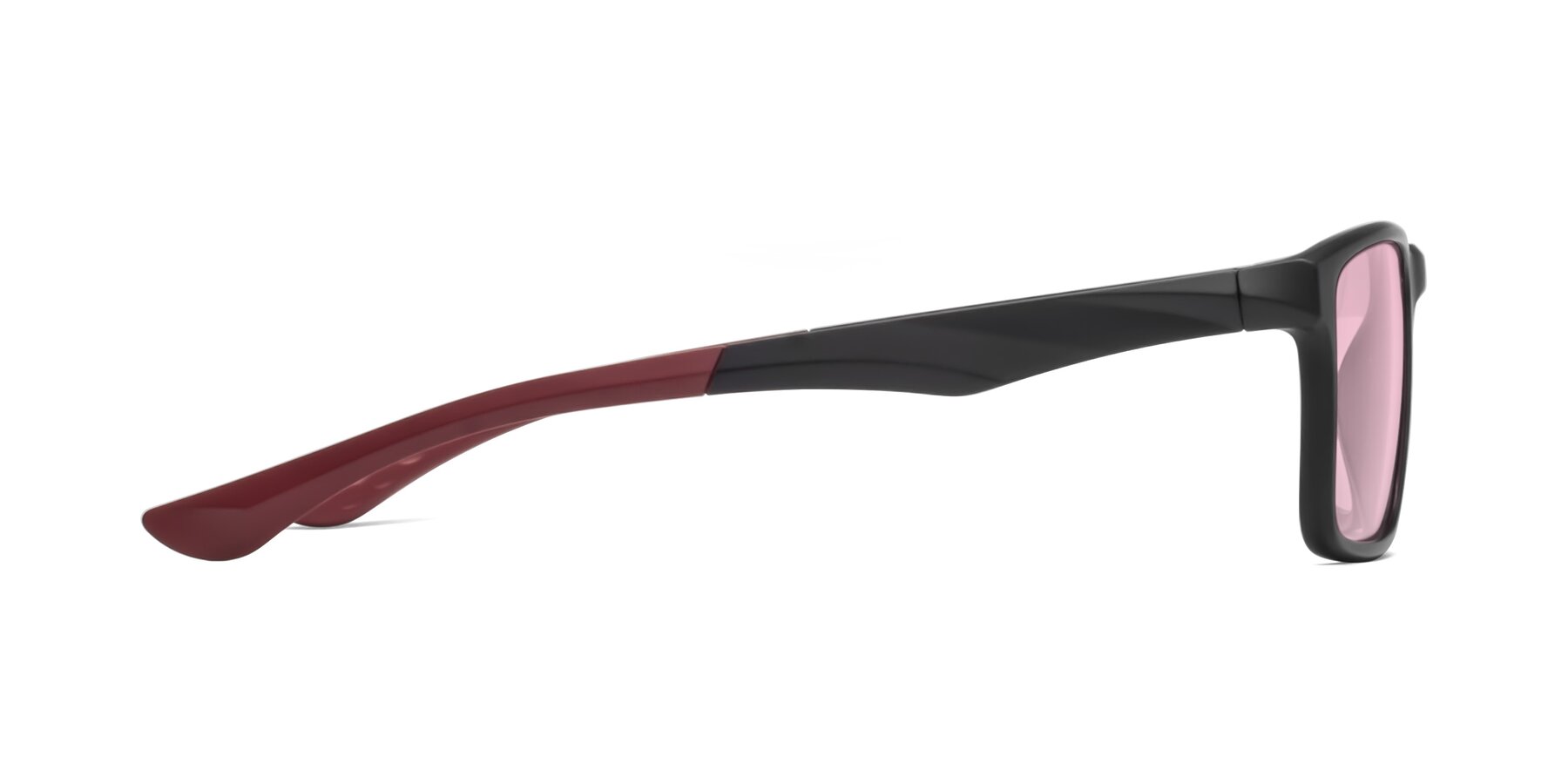 Side of Engineer in Matte Black-Wine with Light Pink Tinted Lenses