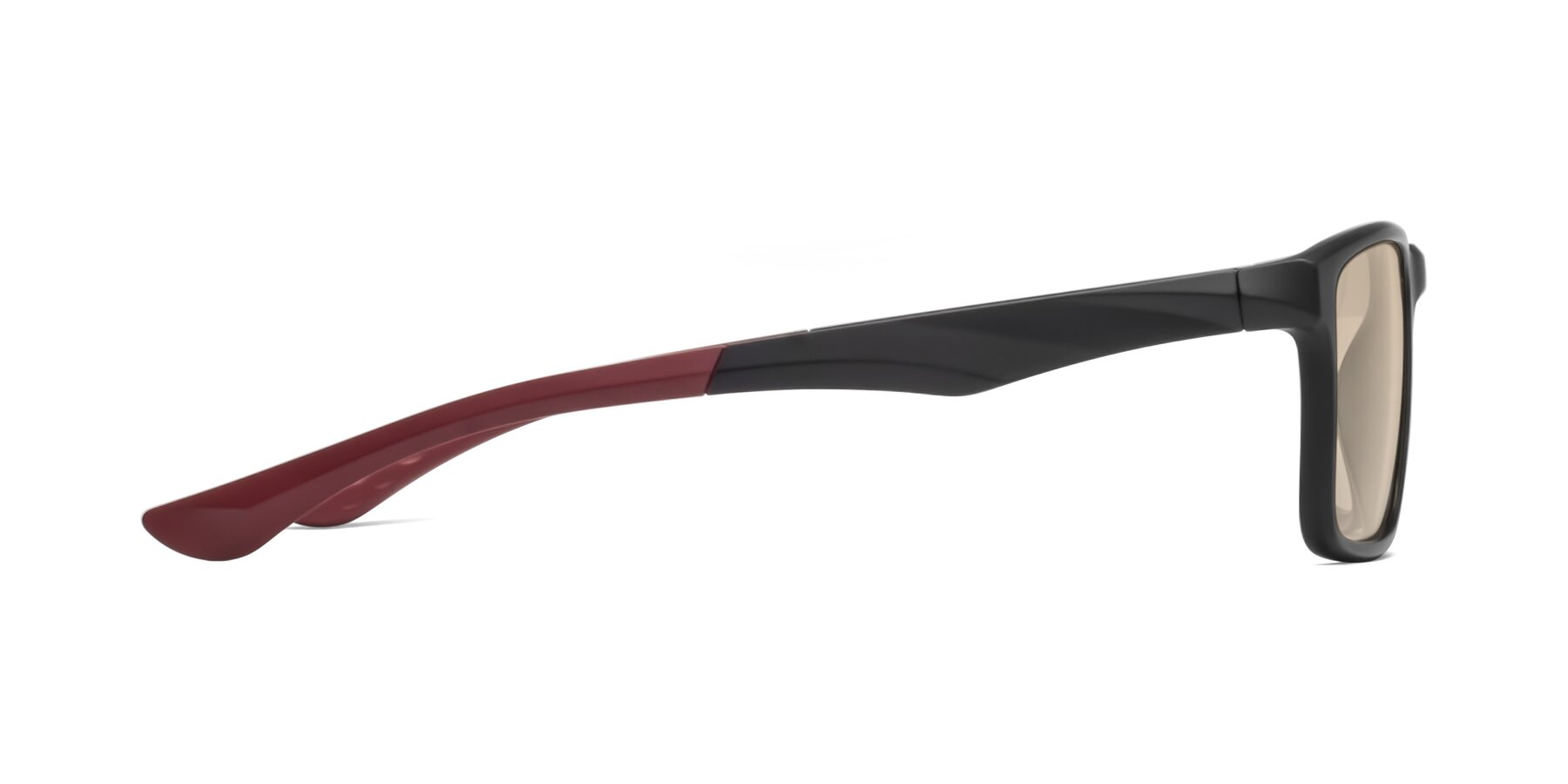 Side of Engineer in Matte Black-Wine with Light Brown Tinted Lenses