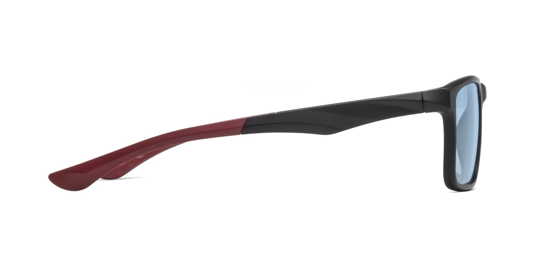 Side of Engineer in Matte Black-Wine with Light Blue Tinted Lenses