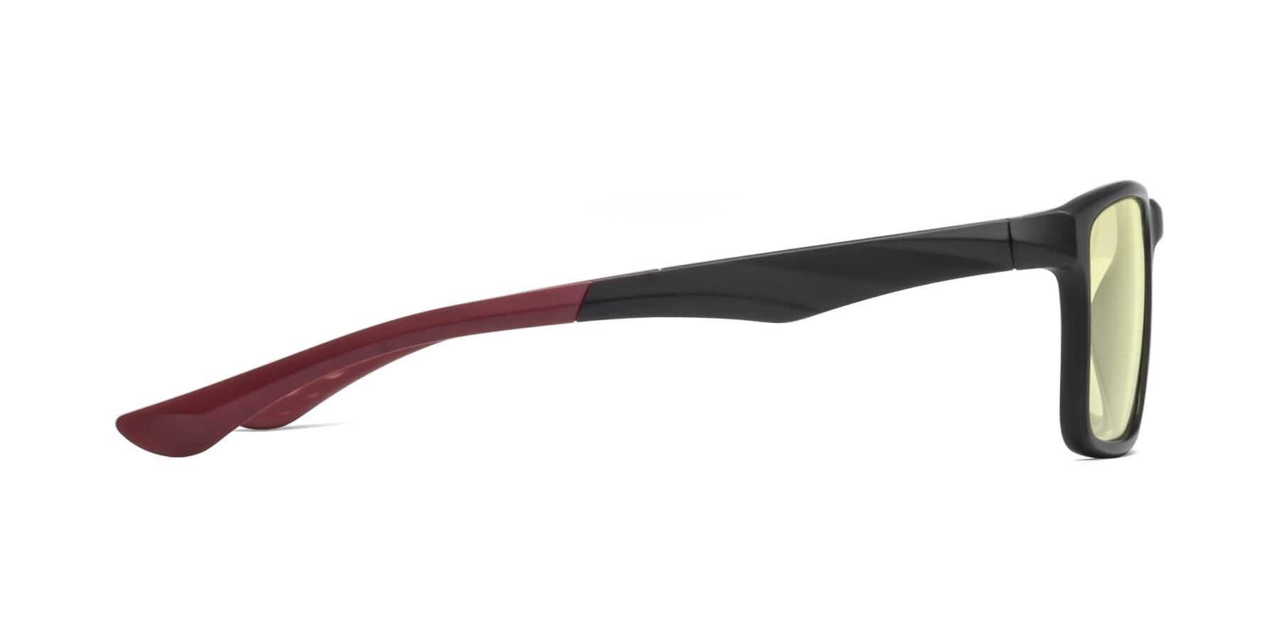 Side of Engineer in Matte Black-Wine with Light Yellow Tinted Lenses