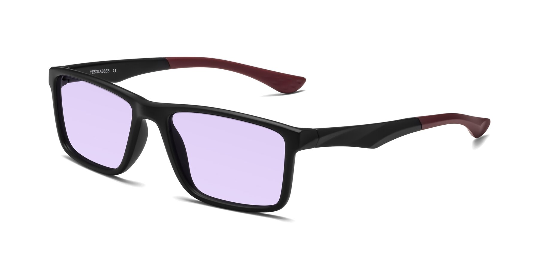 Angle of Engineer in Matte Black-Wine with Light Purple Tinted Lenses
