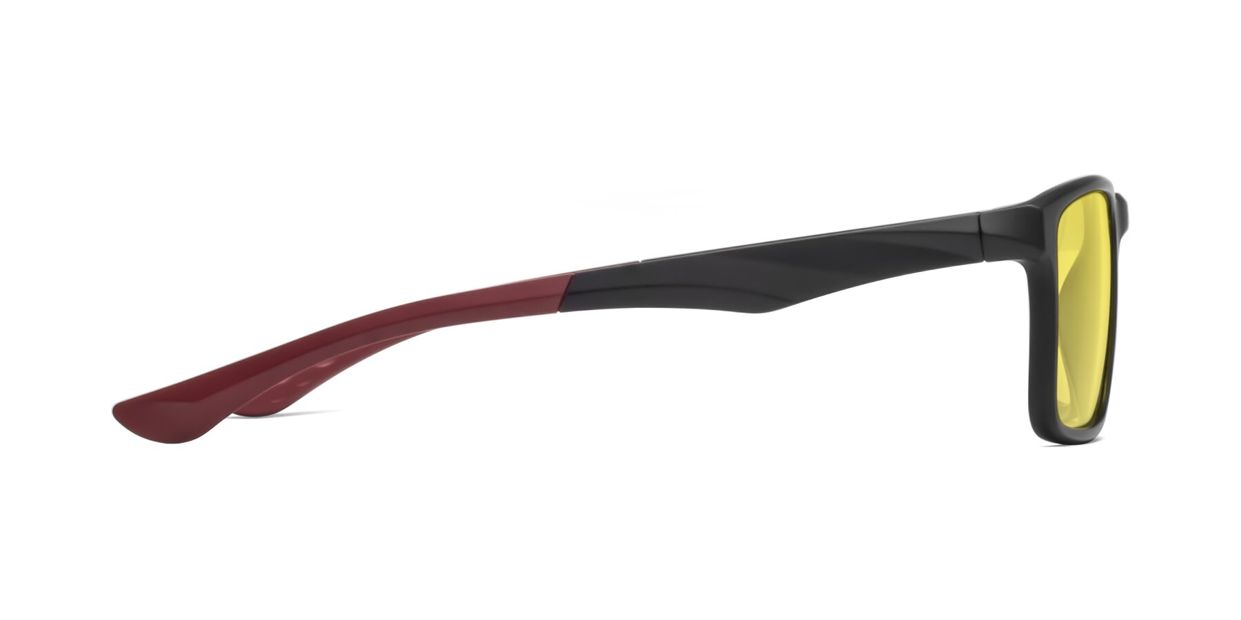 Side of Engineer in Matte Black-Wine with Medium Yellow Tinted Lenses