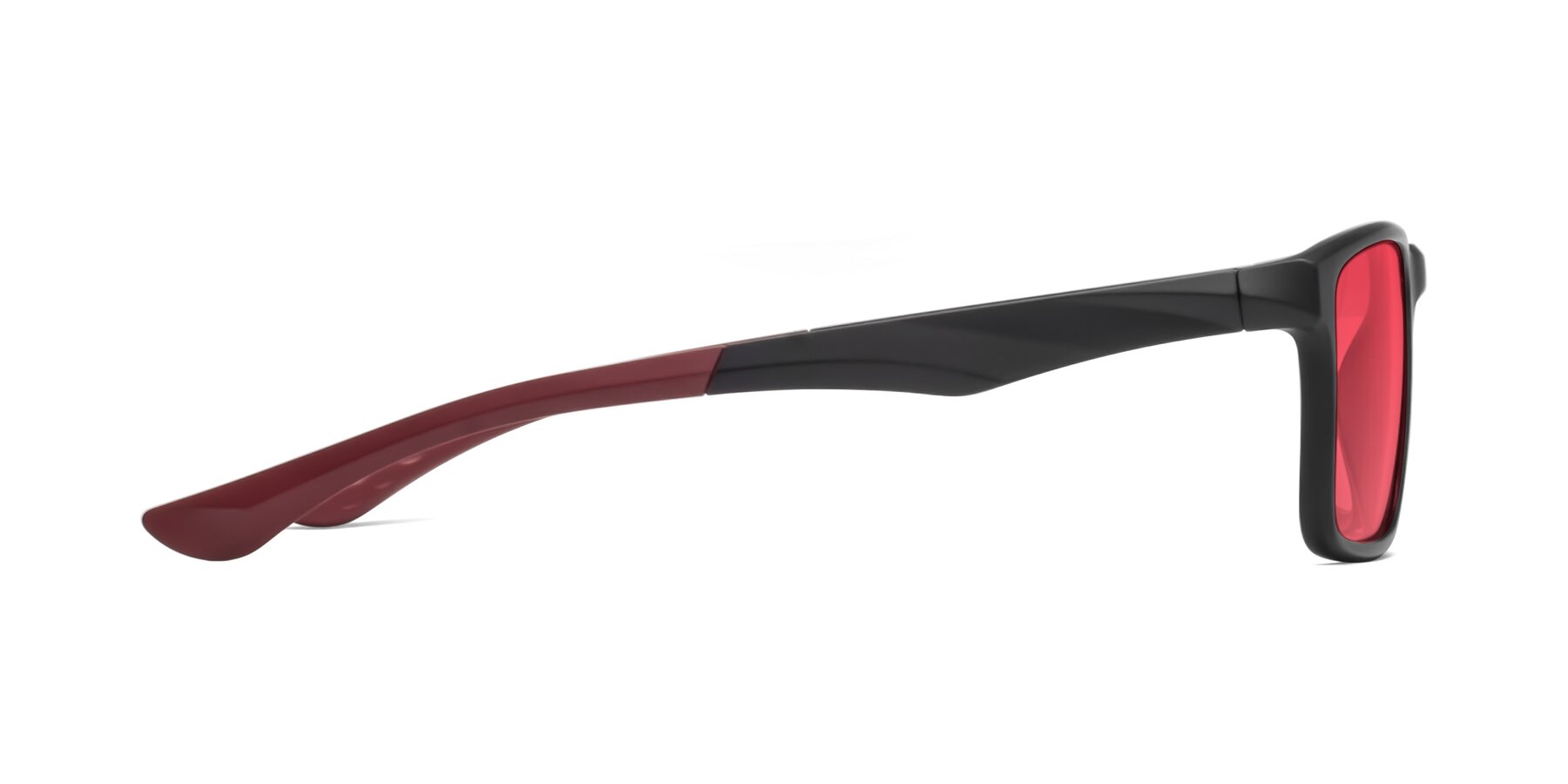 Side of Engineer in Matte Black-Wine with Red Tinted Lenses