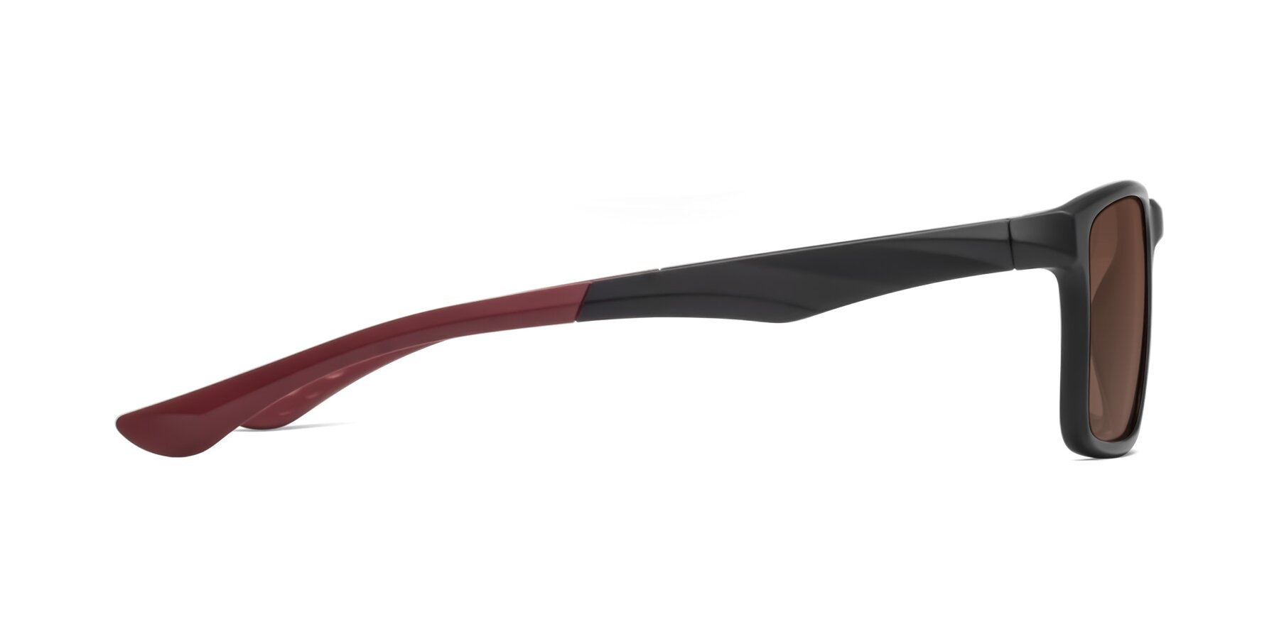 Side of Engineer in Matte Black-Wine with Brown Tinted Lenses