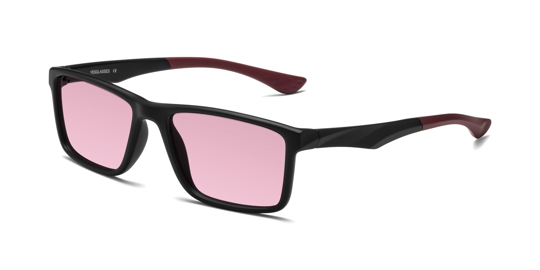 Angle of Engineer in Matte Black-Wine with Light Wine Tinted Lenses