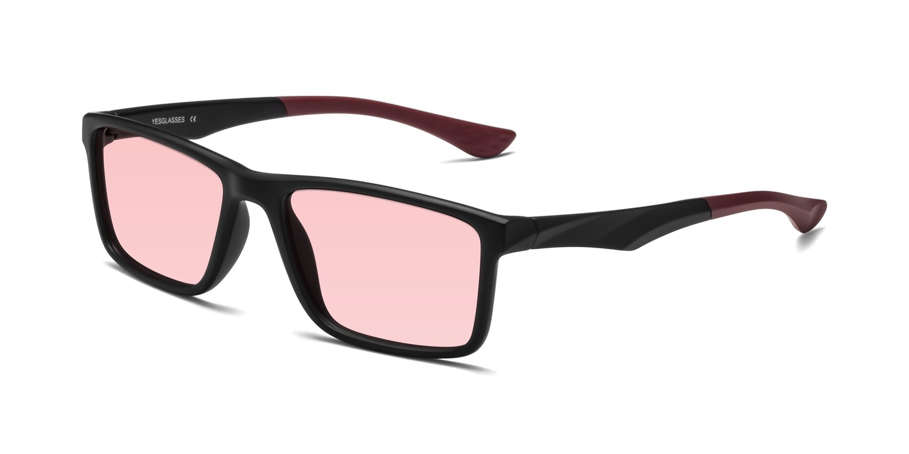 Angle of Engineer in Matte Black-Wine with Light Garnet Tinted Lenses