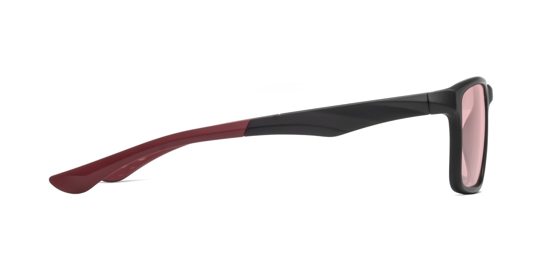 Side of Engineer in Matte Black-Wine with Light Garnet Tinted Lenses