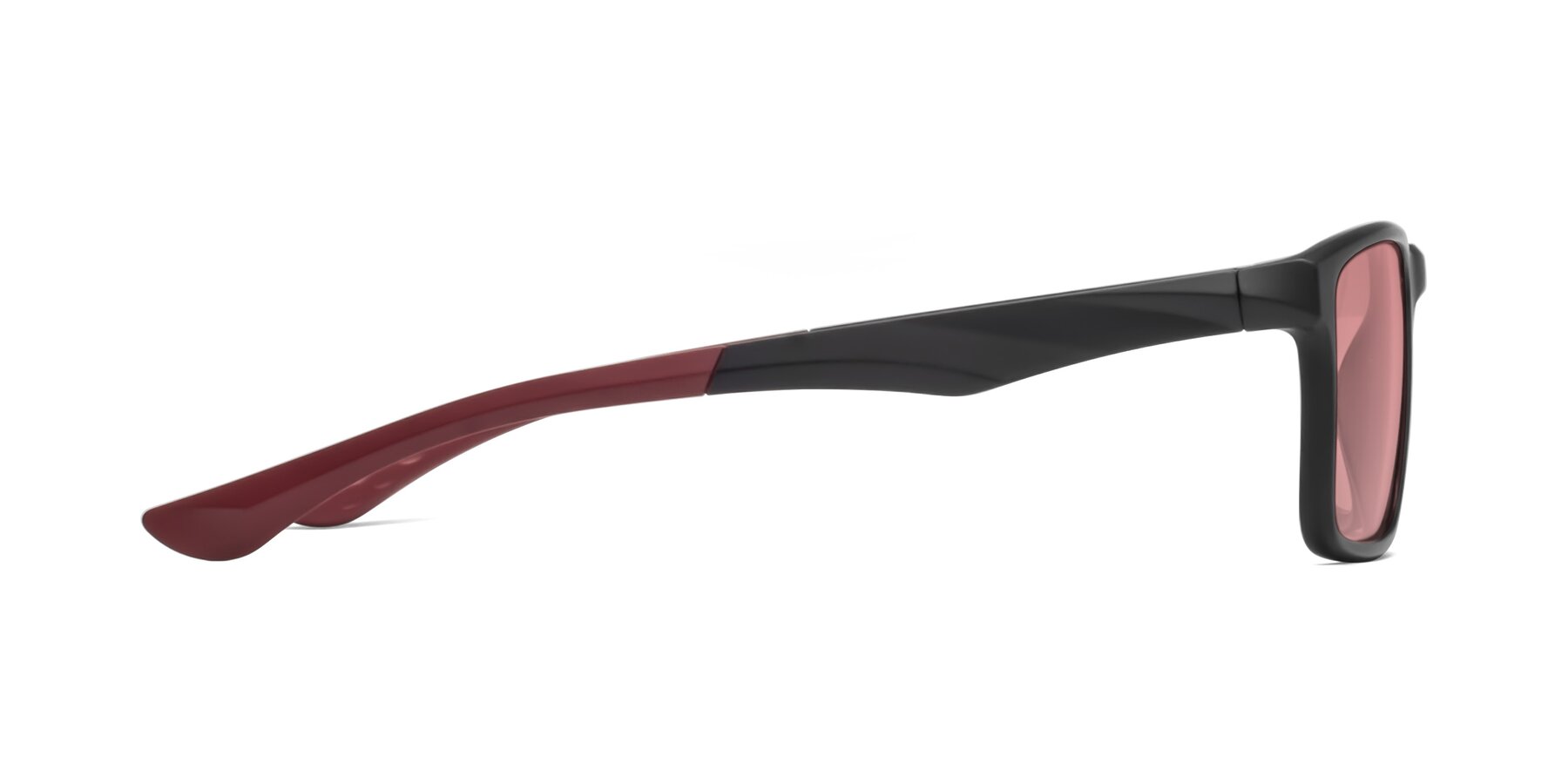 Side of Engineer in Matte Black-Wine with Medium Garnet Tinted Lenses