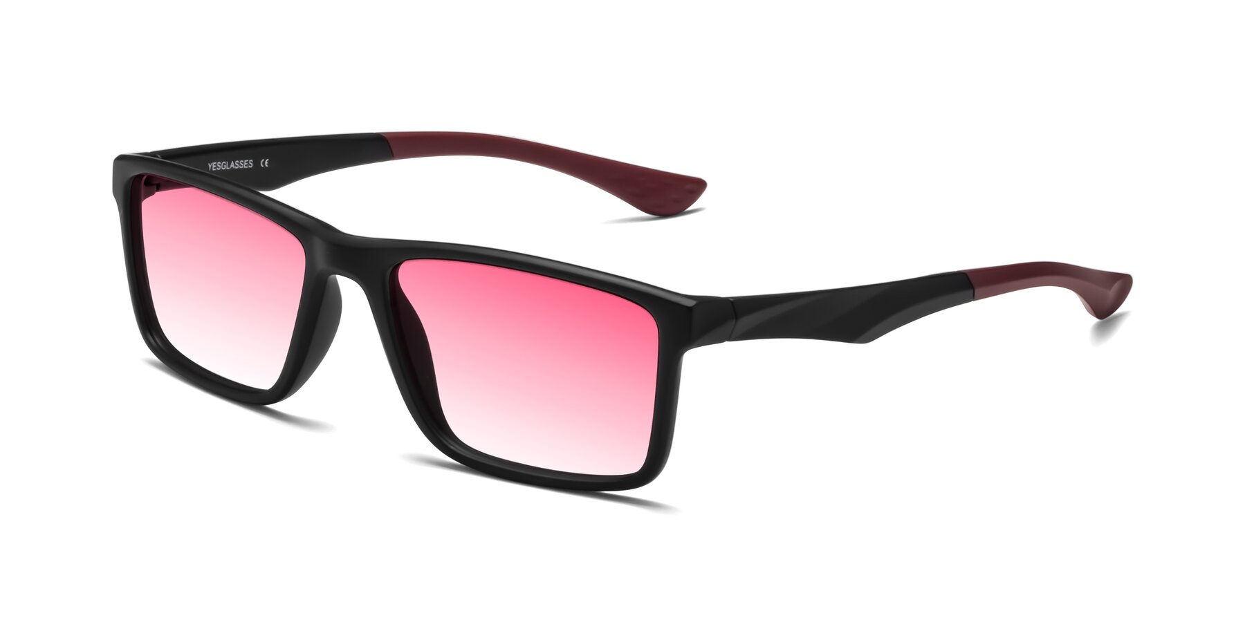 Angle of Engineer in Matte Black-Wine with Pink Gradient Lenses