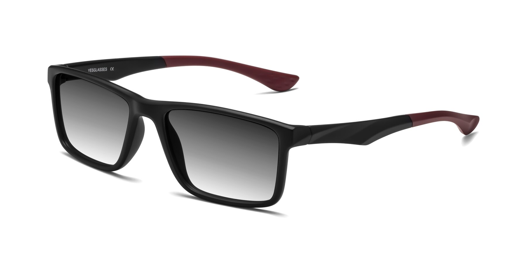 Angle of Engineer in Matte Black-Wine with Gray Gradient Lenses