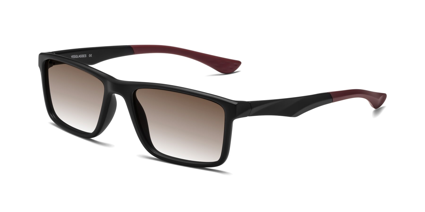 Angle of Engineer in Matte Black-Wine with Brown Gradient Lenses