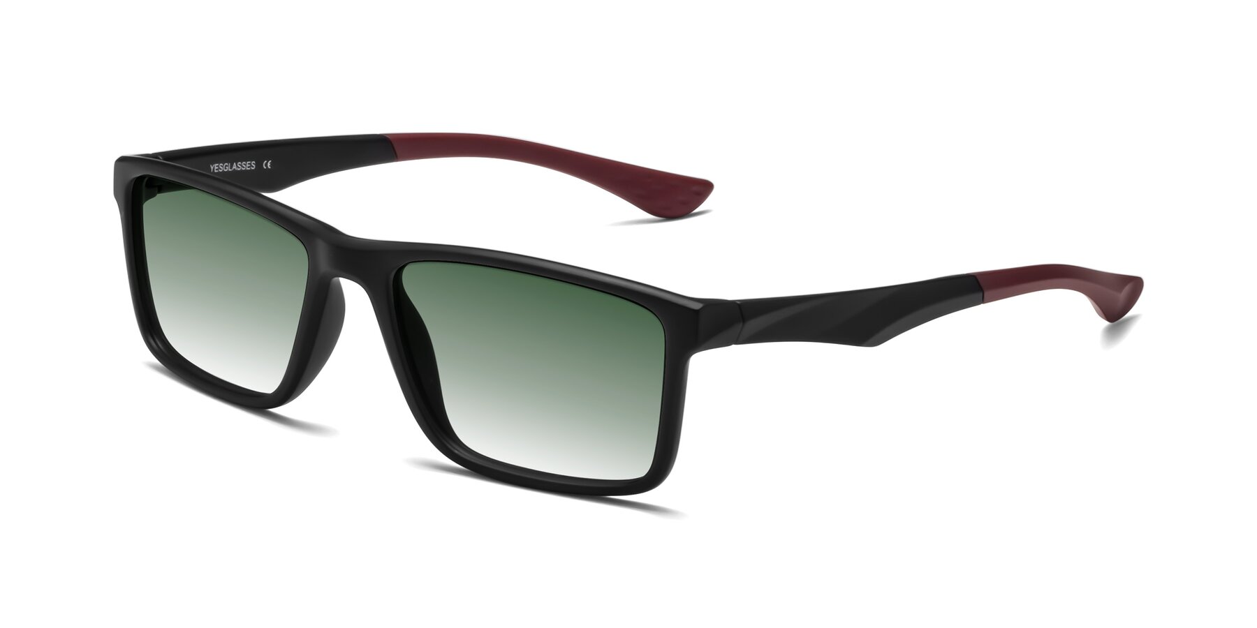 Angle of Engineer in Matte Black-Wine with Green Gradient Lenses