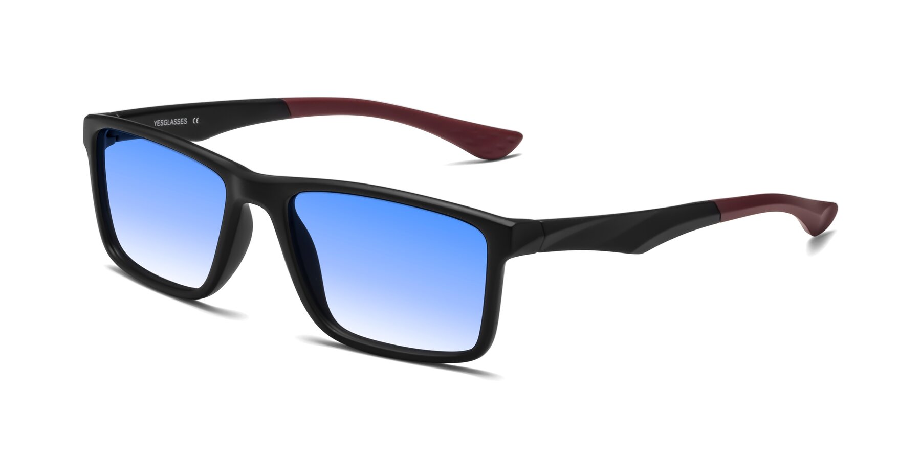 Angle of Engineer in Matte Black-Wine with Blue Gradient Lenses