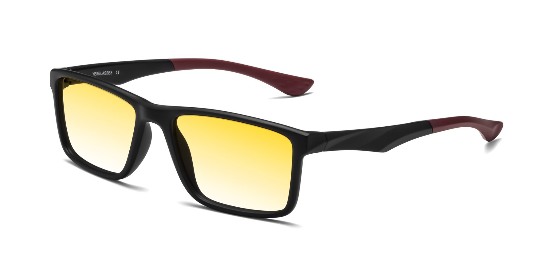 Angle of Engineer in Matte Black-Wine with Yellow Gradient Lenses