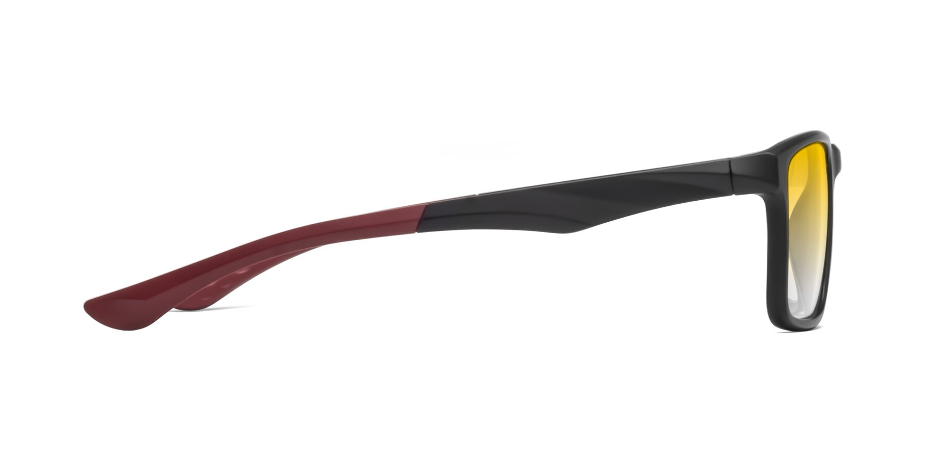 Side of Engineer in Matte Black-Wine with Yellow Gradient Lenses