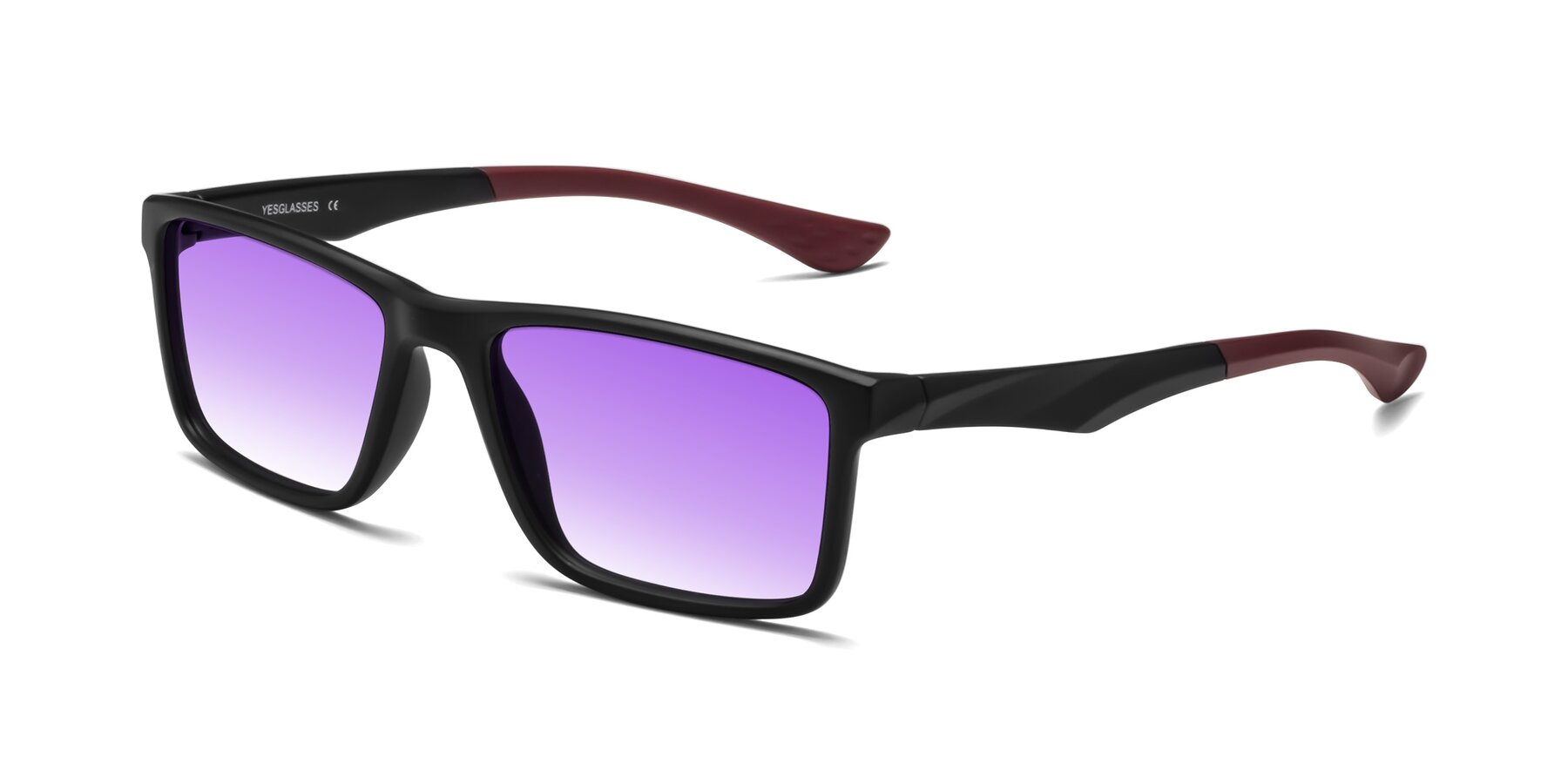 Angle of Engineer in Matte Black-Wine with Purple Gradient Lenses