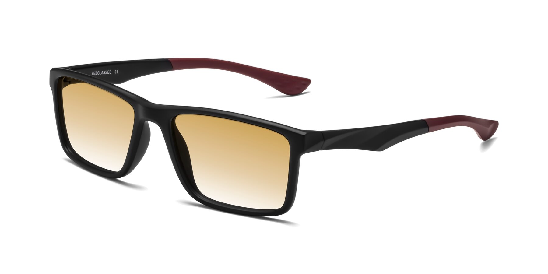 Angle of Engineer in Matte Black-Wine with Champagne Gradient Lenses
