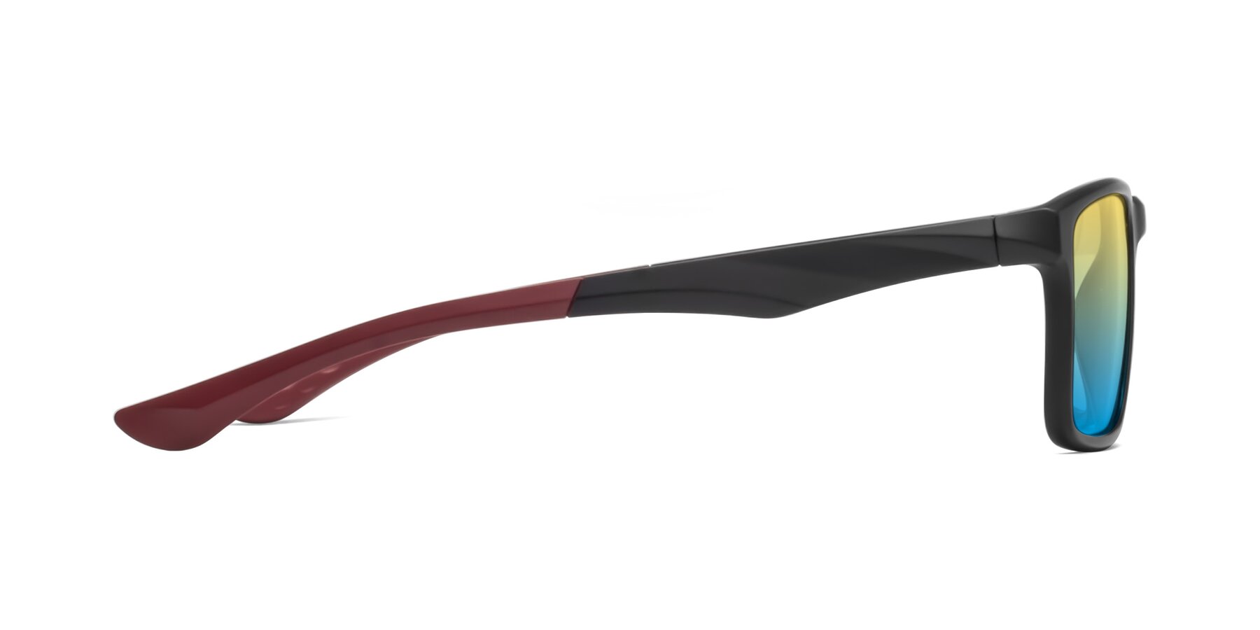 Side of Engineer in Matte Black-Wine with Yellow / Blue Gradient Lenses