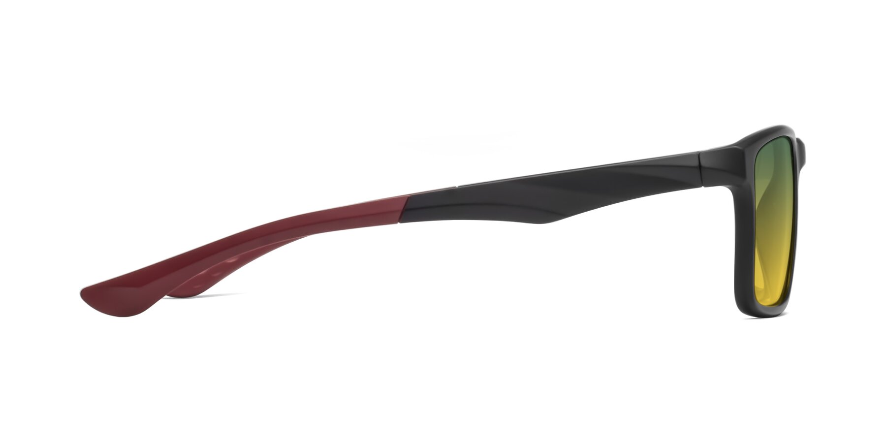 Side of Engineer in Matte Black-Wine with Green / Yellow Gradient Lenses