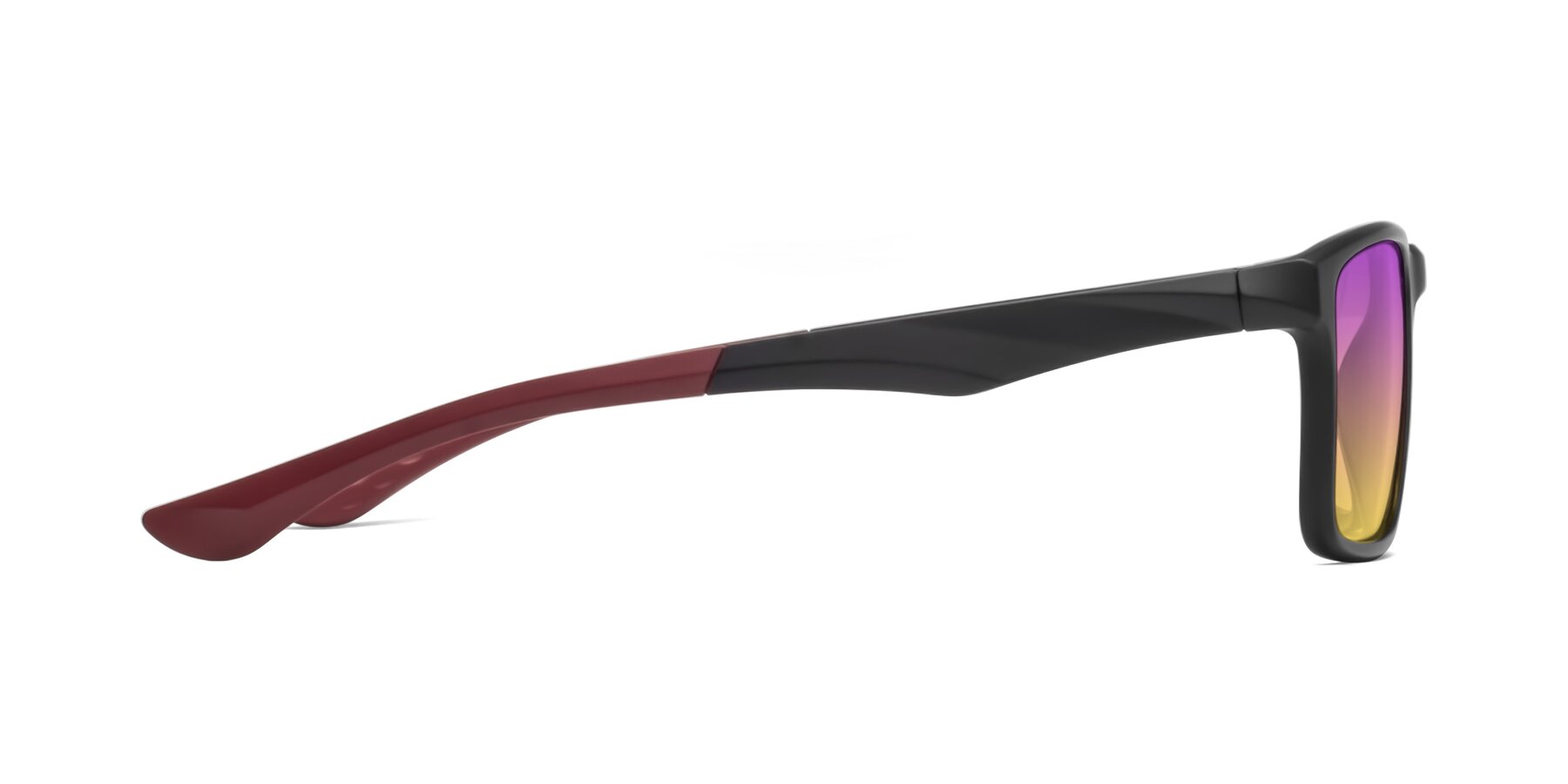 Side of Engineer in Matte Black-Wine with Purple / Yellow Gradient Lenses