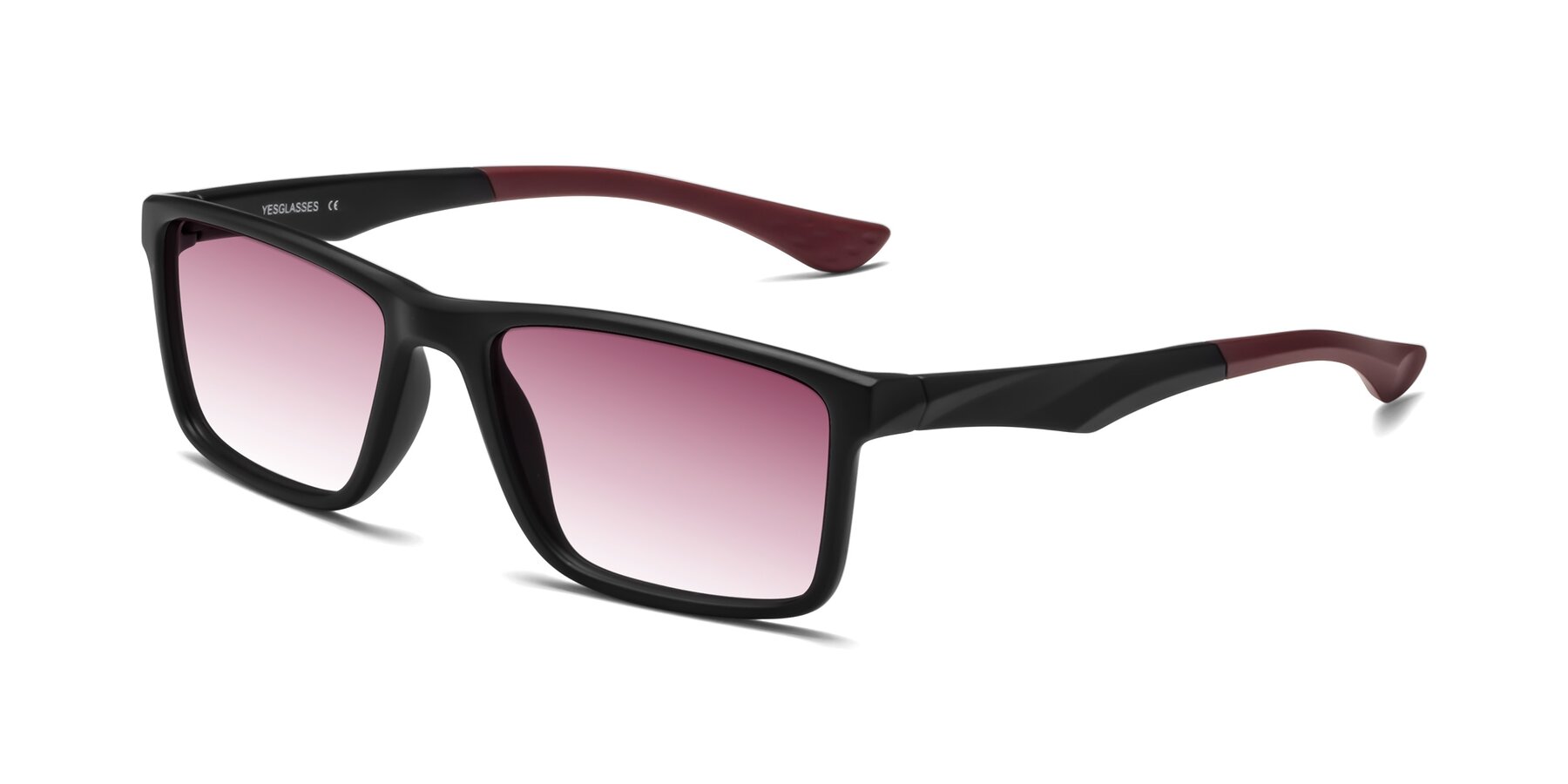 Angle of Engineer in Matte Black-Wine with Wine Gradient Lenses