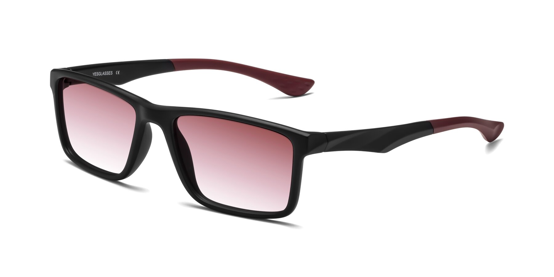 Angle of Engineer in Matte Black-Wine with Garnet Gradient Lenses