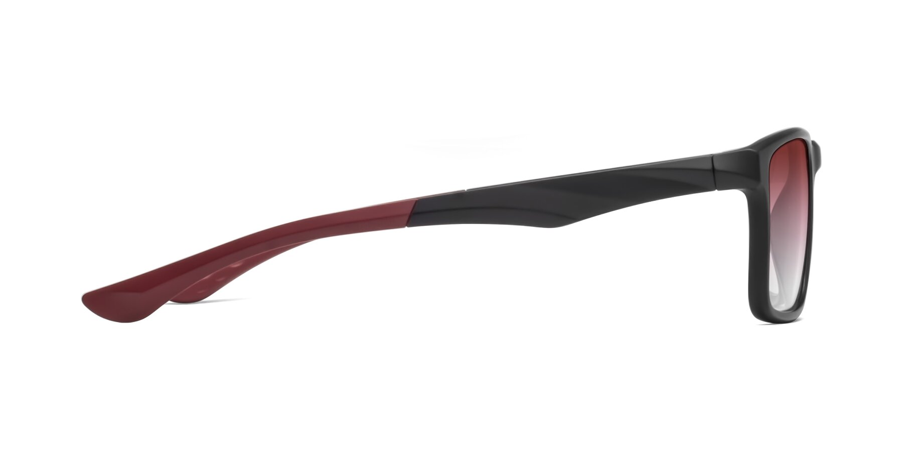 Side of Engineer in Matte Black-Wine with Garnet Gradient Lenses