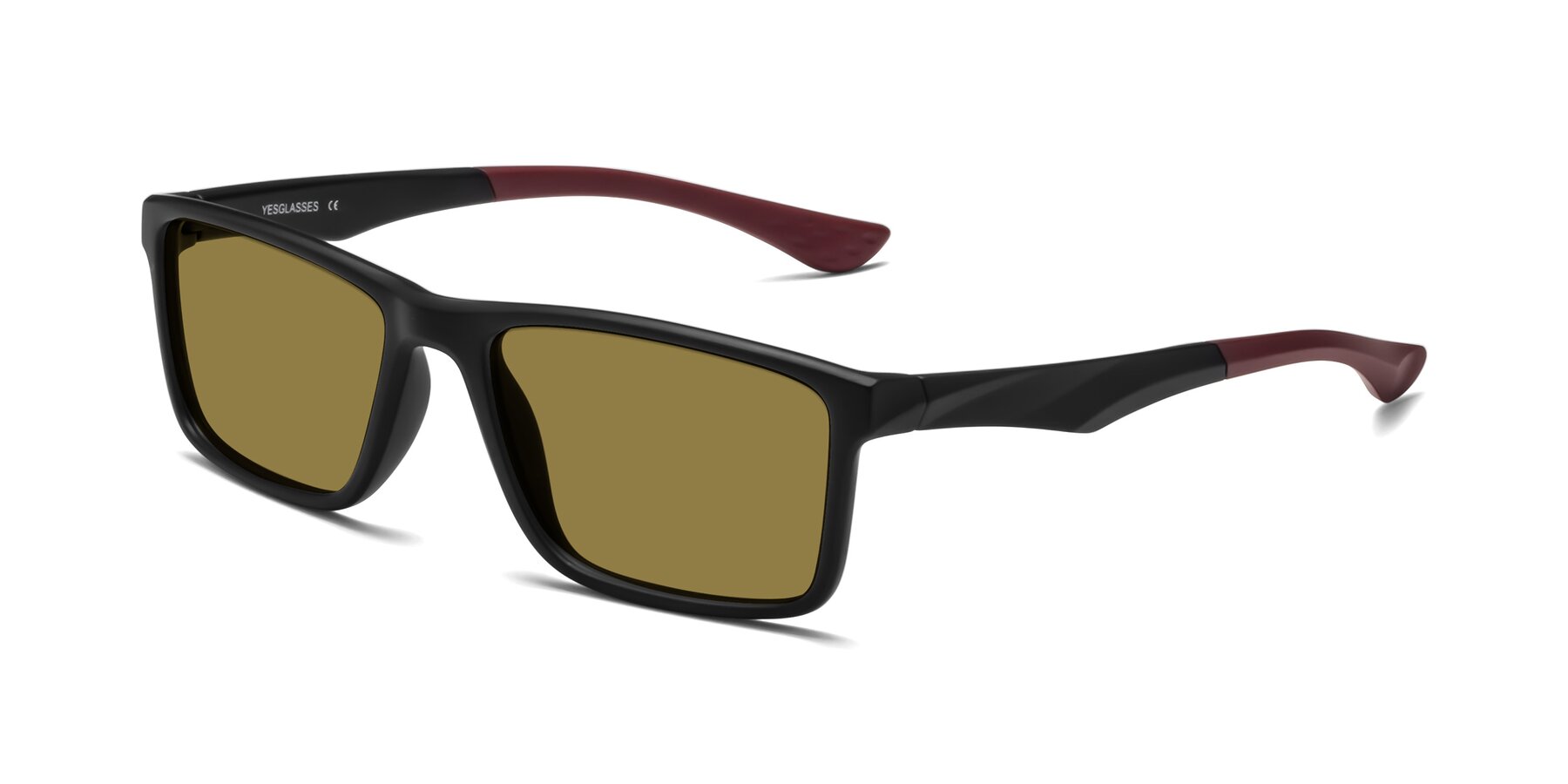 Angle of Engineer in Matte Black-Wine with Brown Polarized Lenses