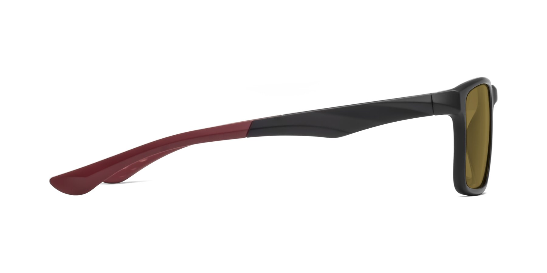 Side of Engineer in Matte Black-Wine with Brown Polarized Lenses
