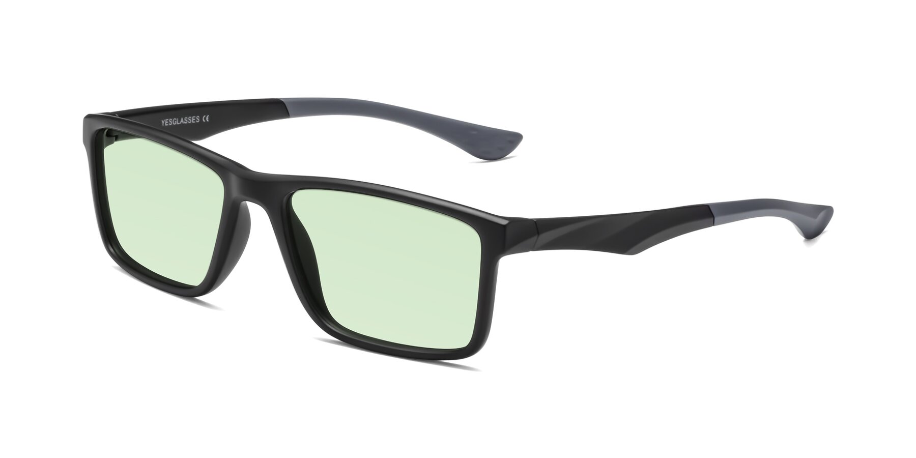 Angle of Engineer in Matte Black-Gray with Light Green Tinted Lenses