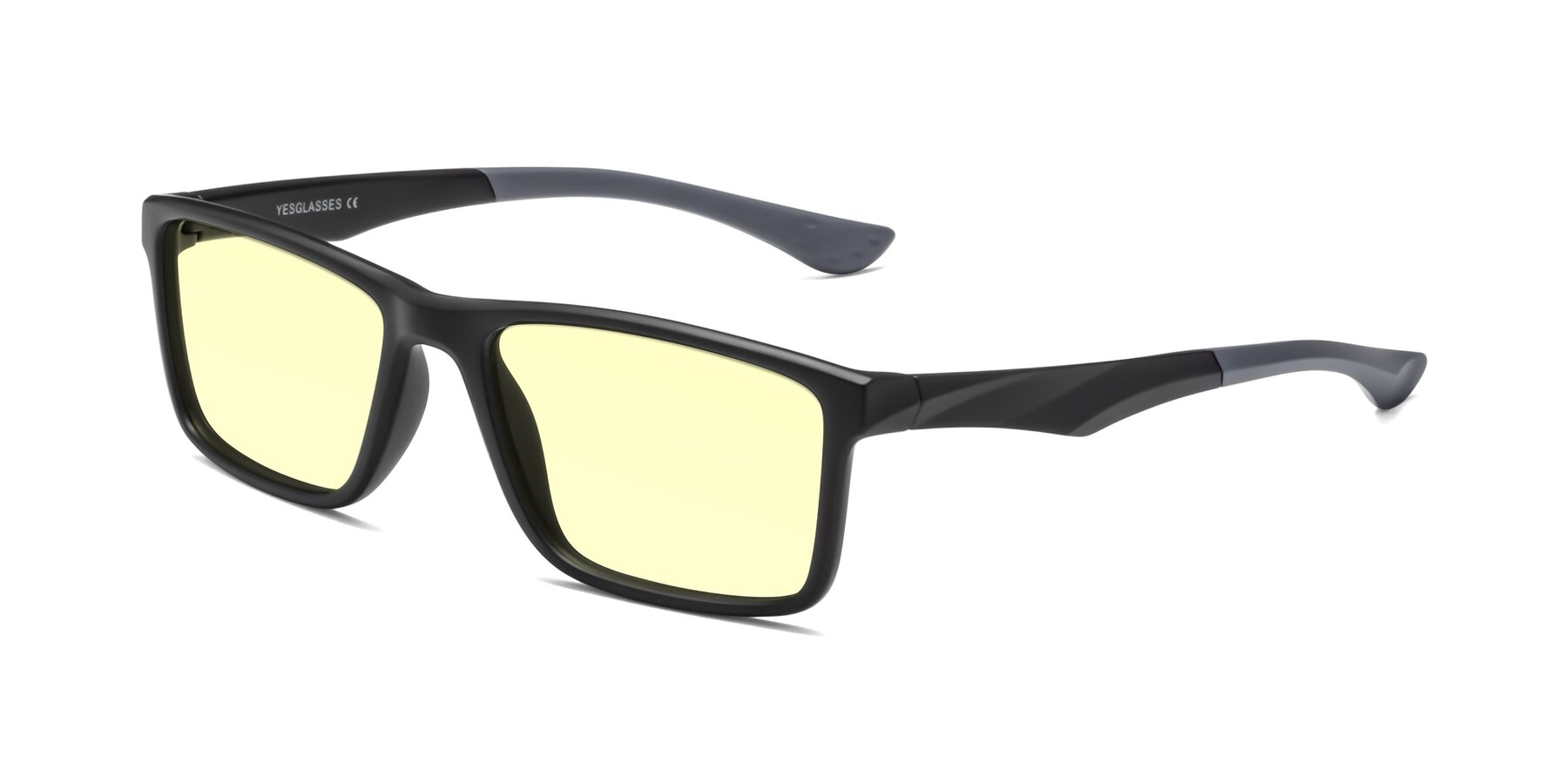 Angle of Engineer in Matte Black-Gray with Light Yellow Tinted Lenses
