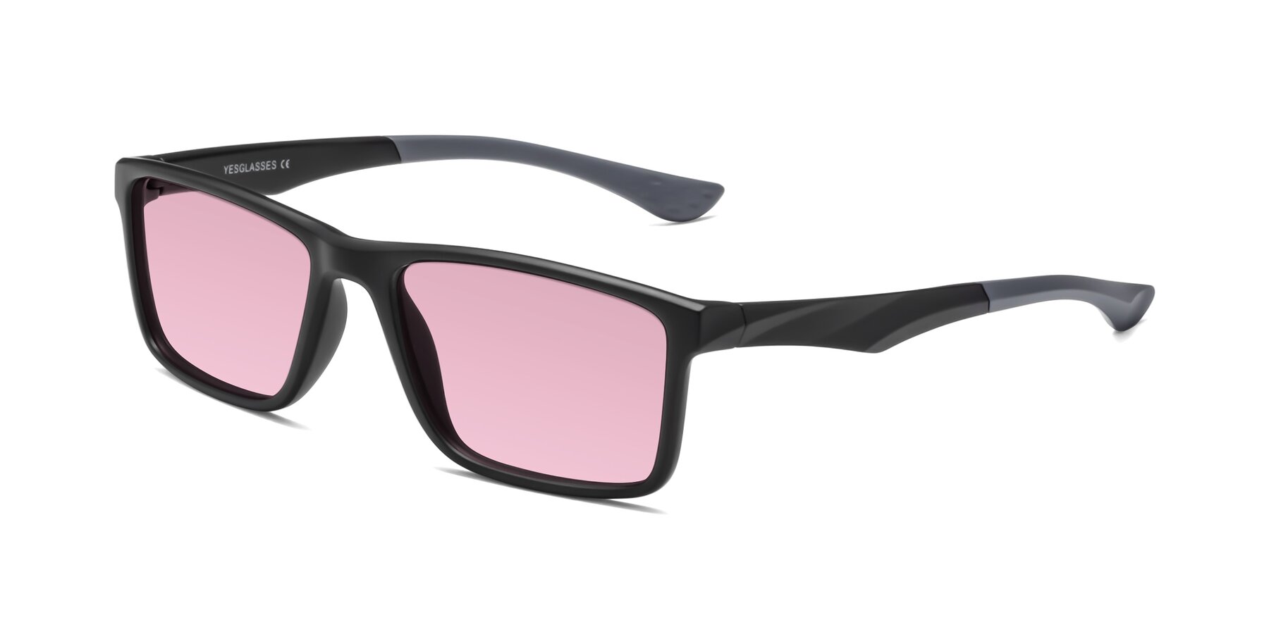 Angle of Engineer in Matte Black-Gray with Light Wine Tinted Lenses