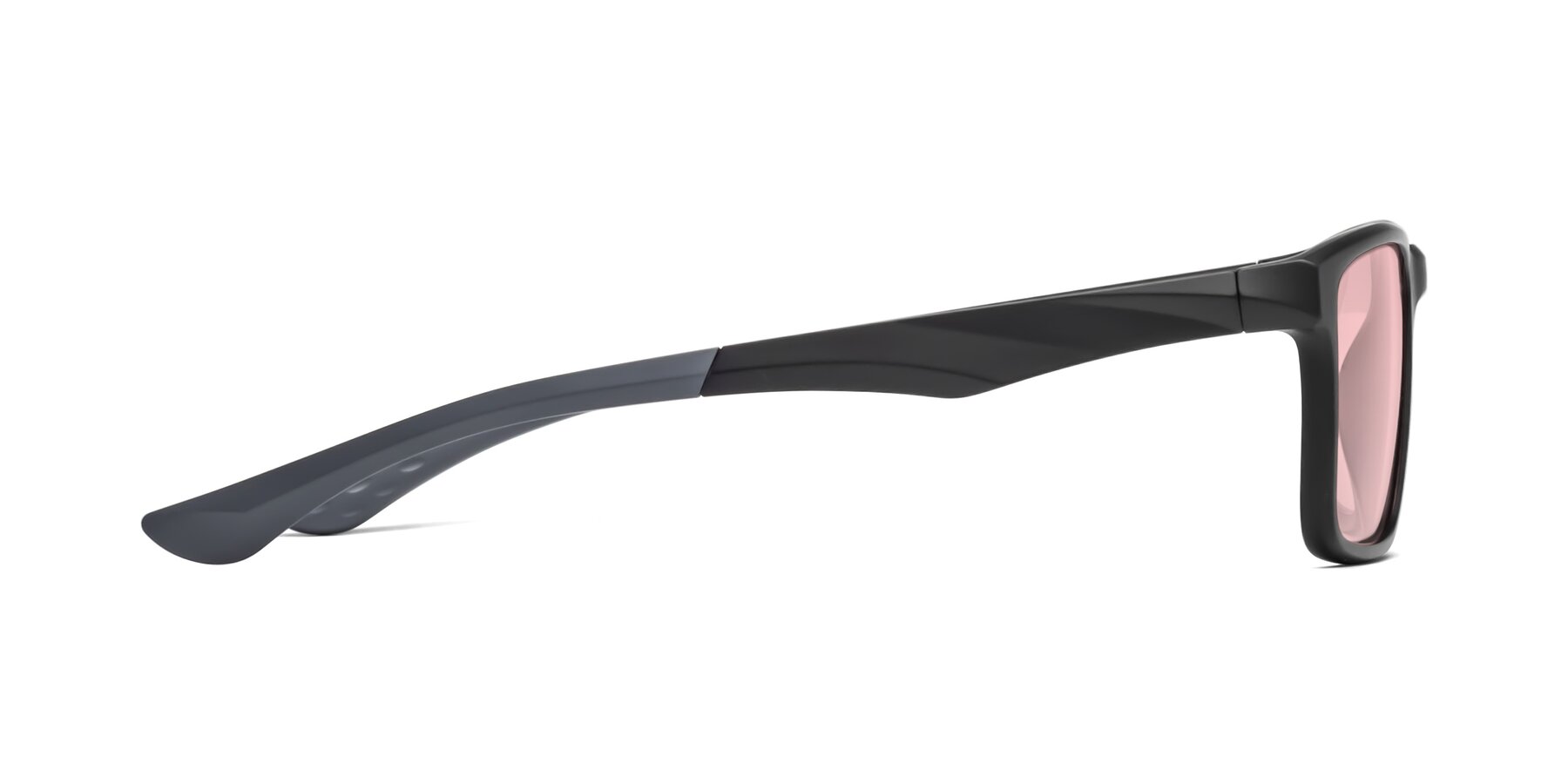 Side of Engineer in Matte Black-Gray with Light Garnet Tinted Lenses