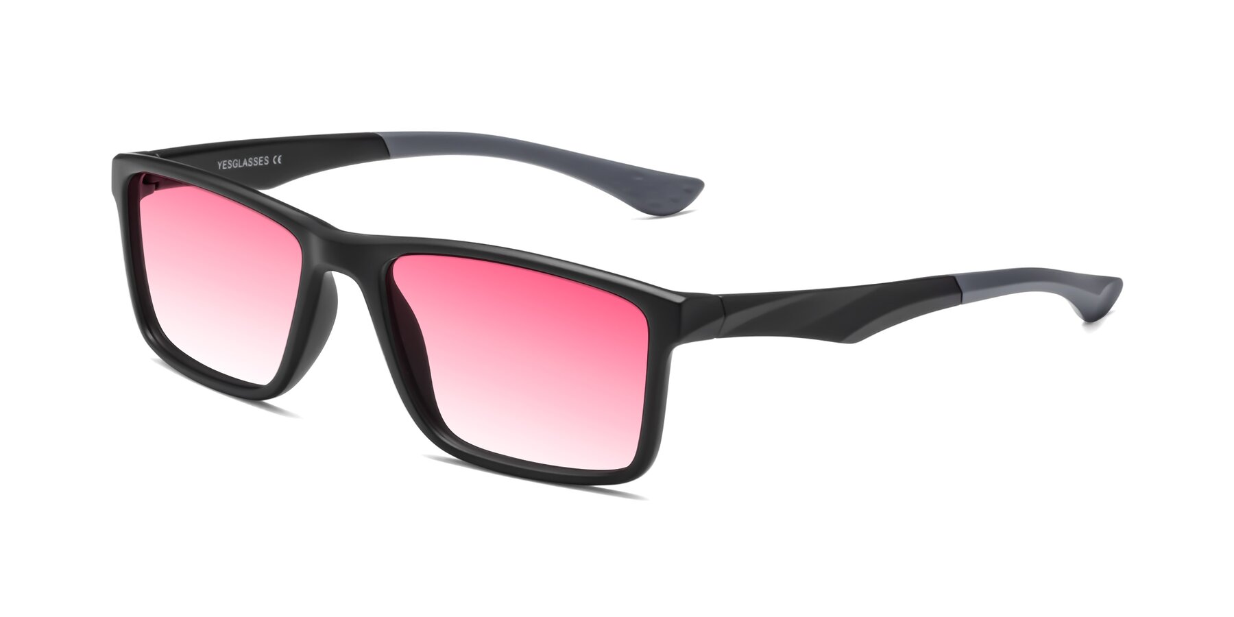 Angle of Engineer in Matte Black-Gray with Pink Gradient Lenses
