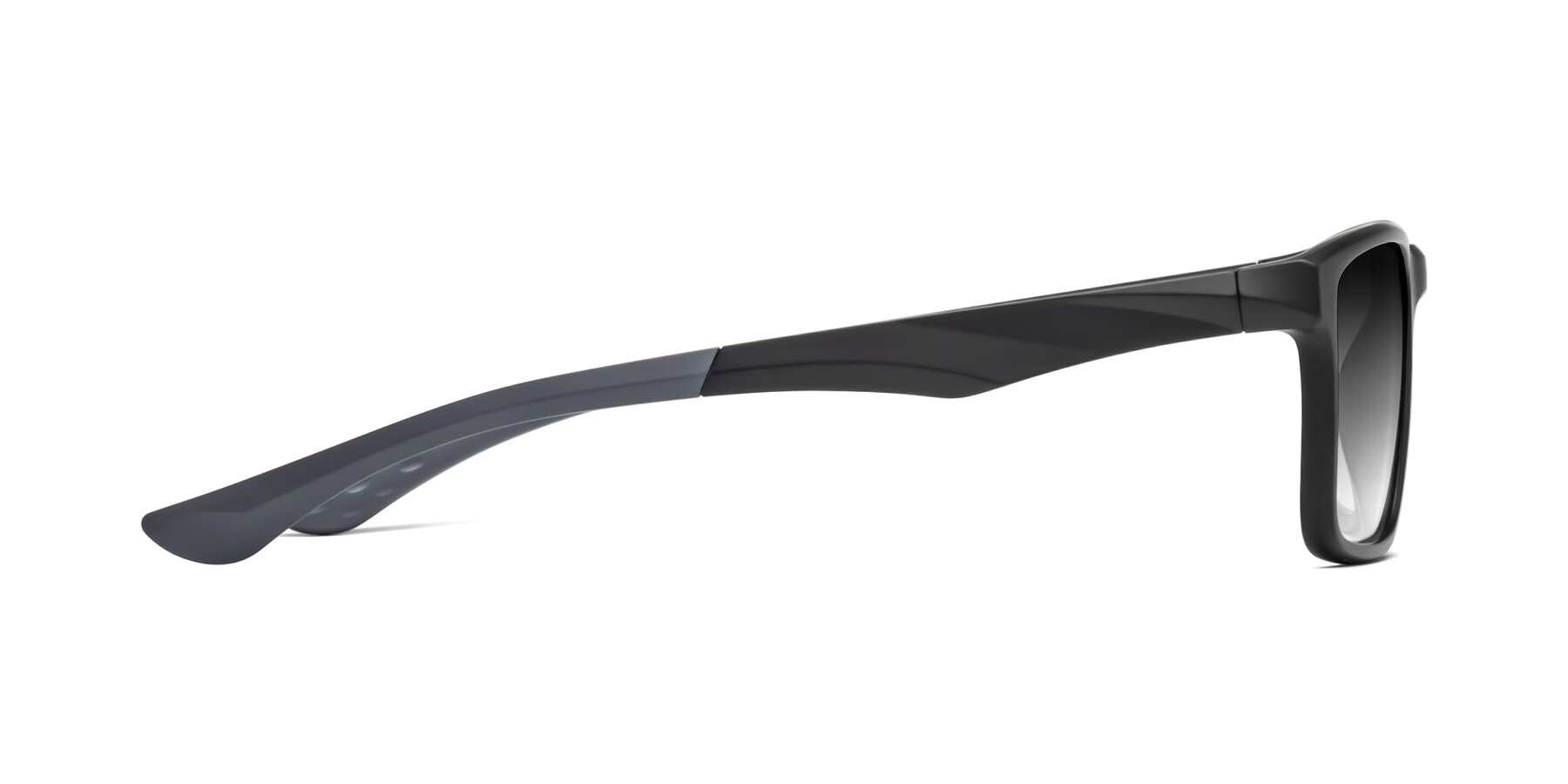 Side of Engineer in Matte Black-Gray with Gray Gradient Lenses