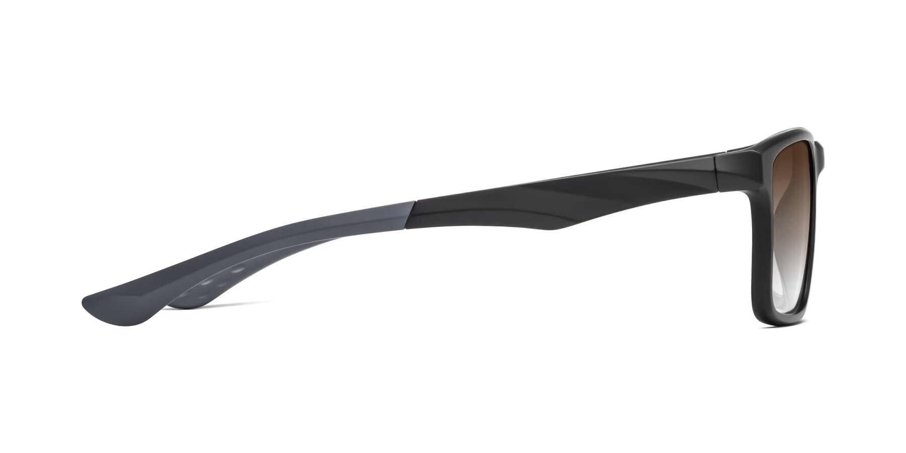 Side of Engineer in Matte Black-Gray with Brown Gradient Lenses