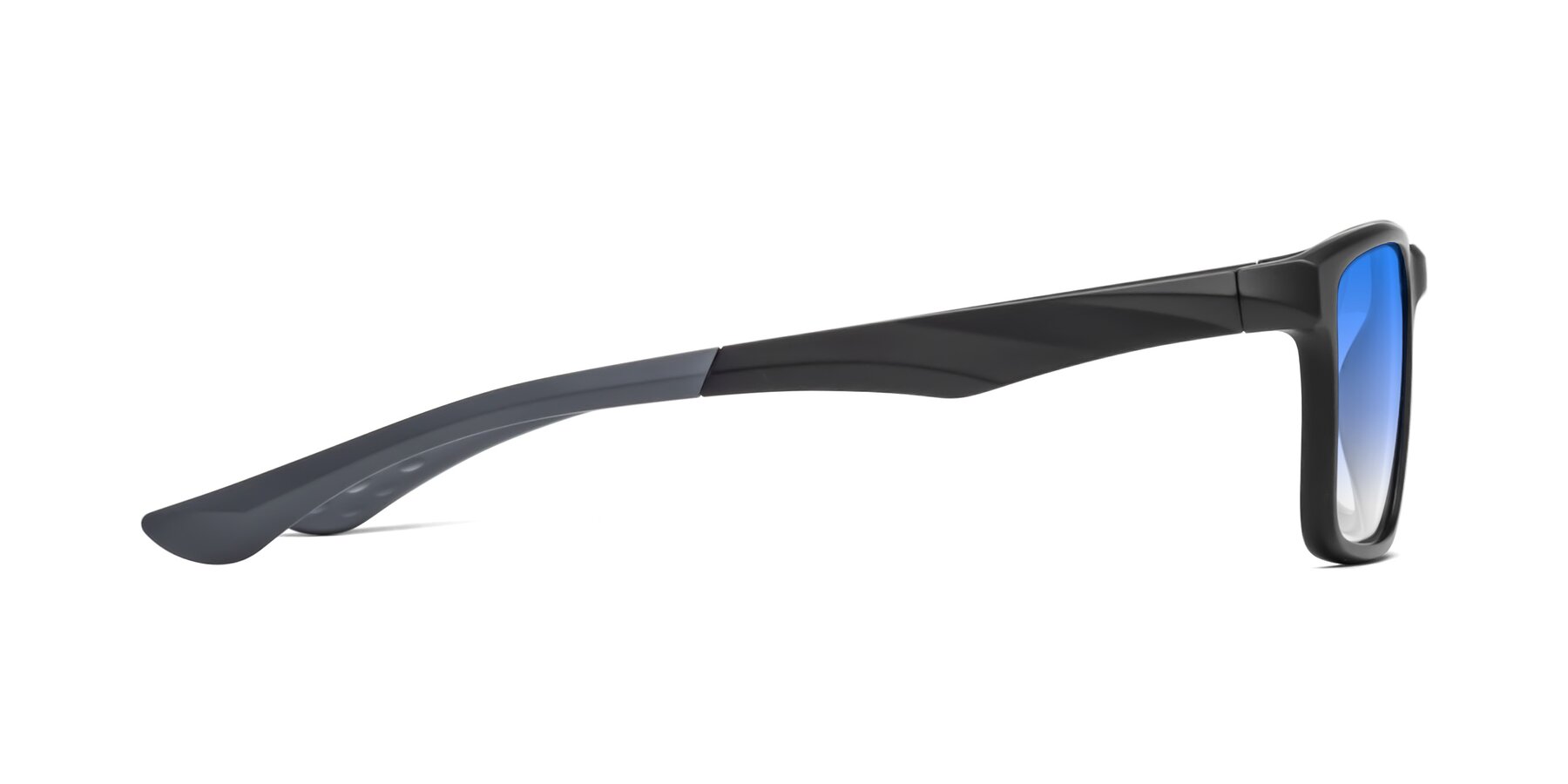 Side of Engineer in Matte Black-Gray with Blue Gradient Lenses