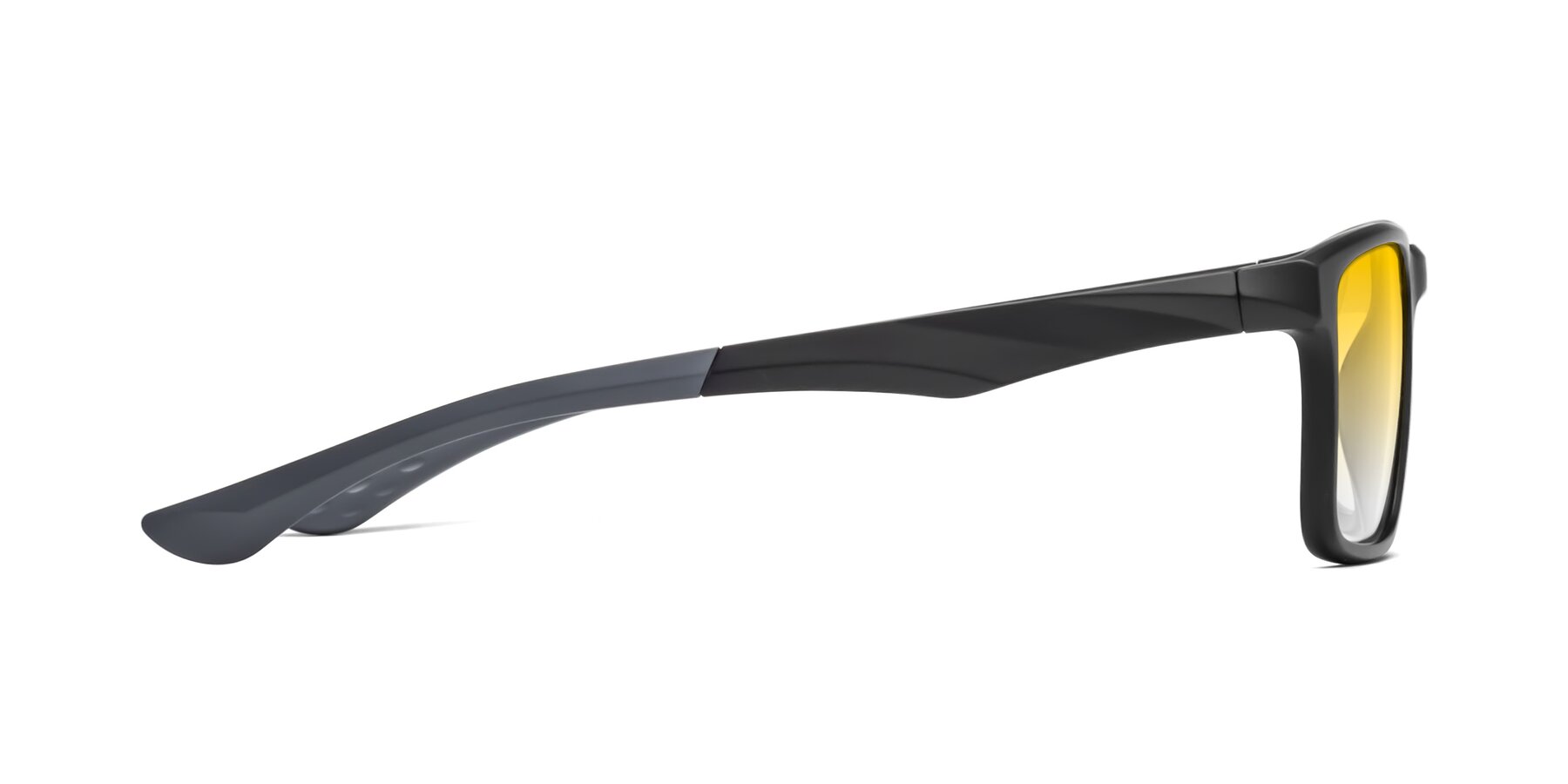 Side of Engineer in Matte Black-Gray with Yellow Gradient Lenses