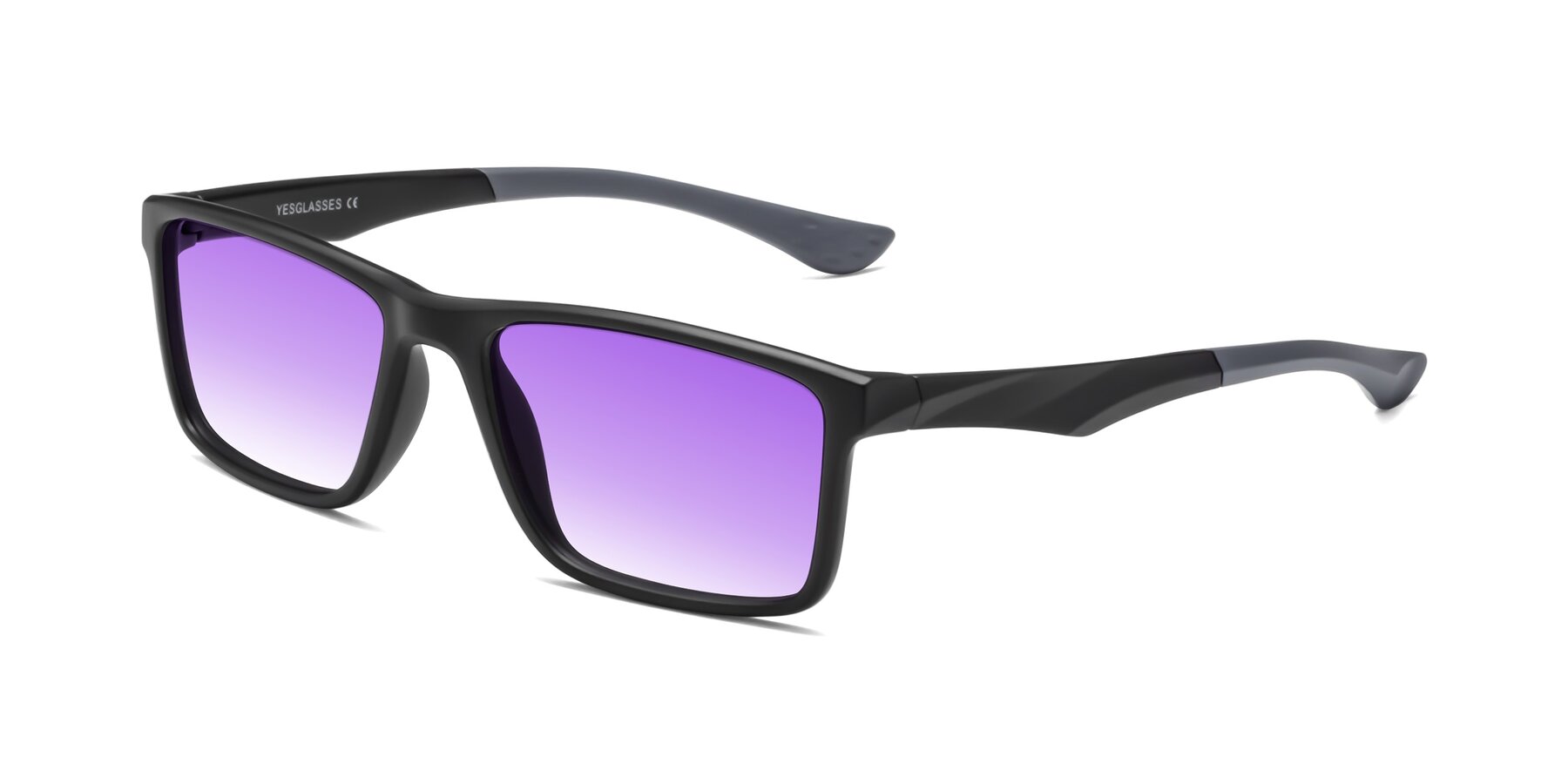 Angle of Engineer in Matte Black-Gray with Purple Gradient Lenses