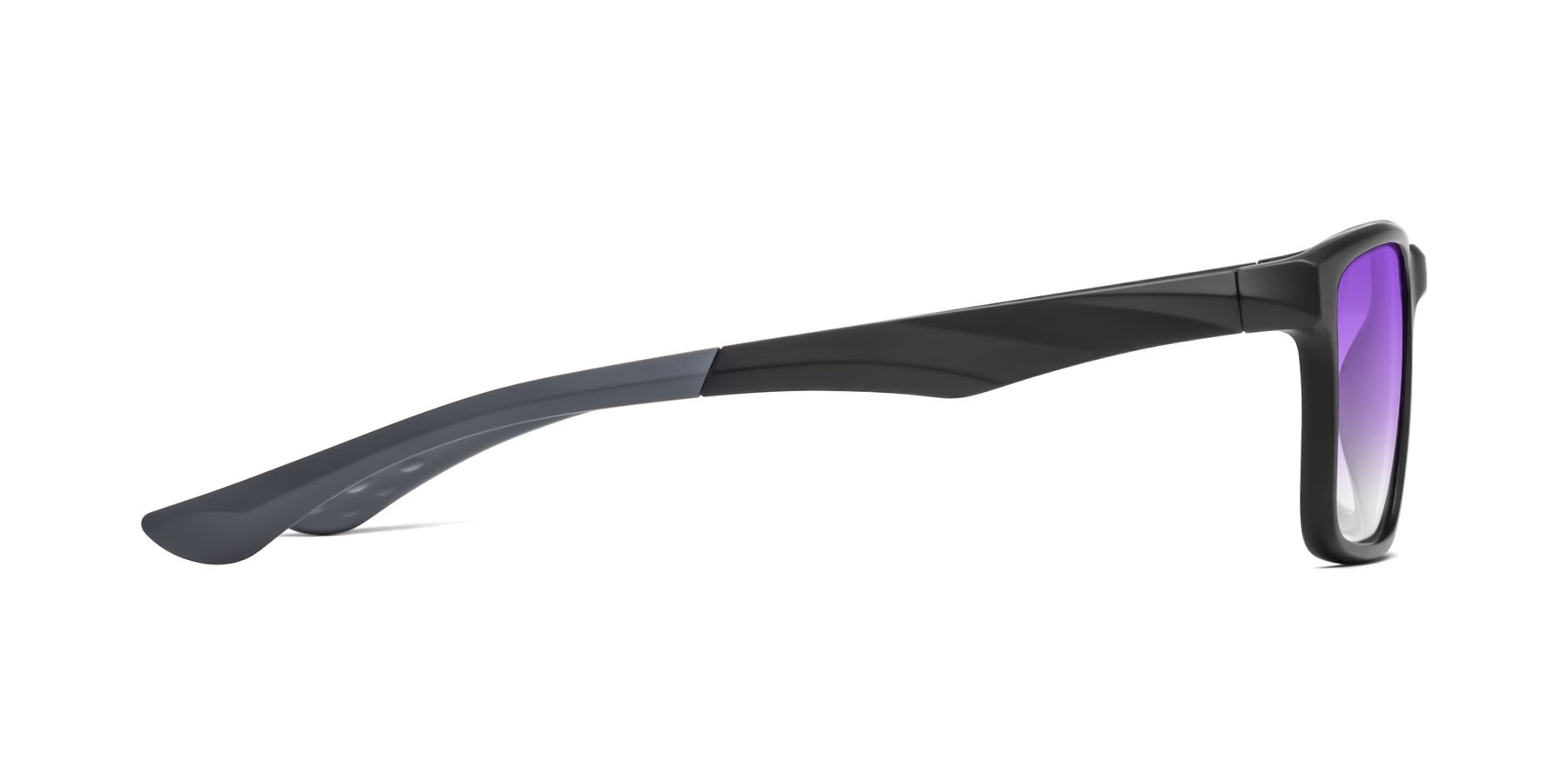 Side of Engineer in Matte Black-Gray with Purple Gradient Lenses